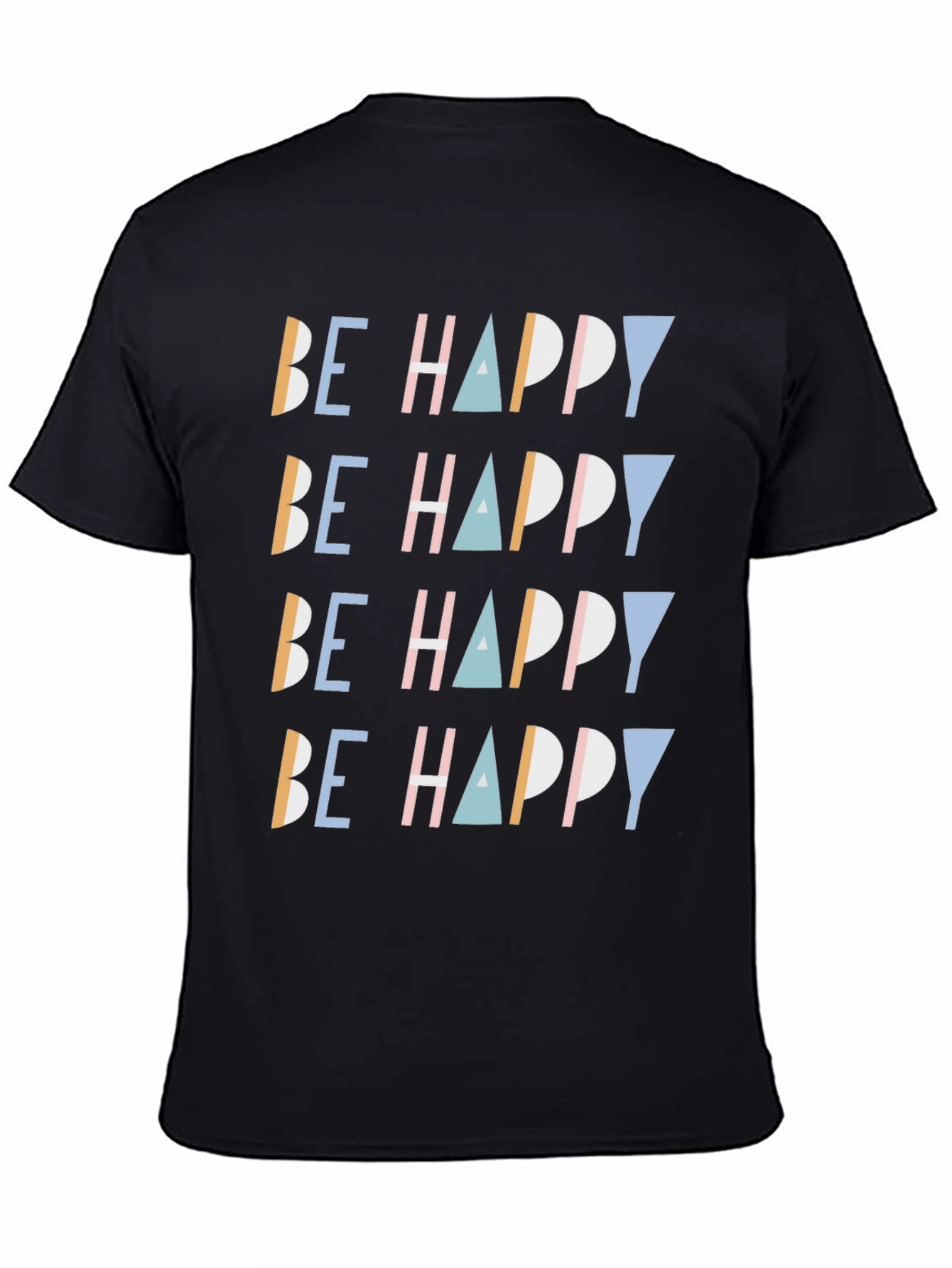 Be Happy Graphic Print Tee - Stylish Comfort