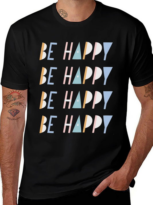 Be Happy Graphic Print Tee - Stylish Comfort