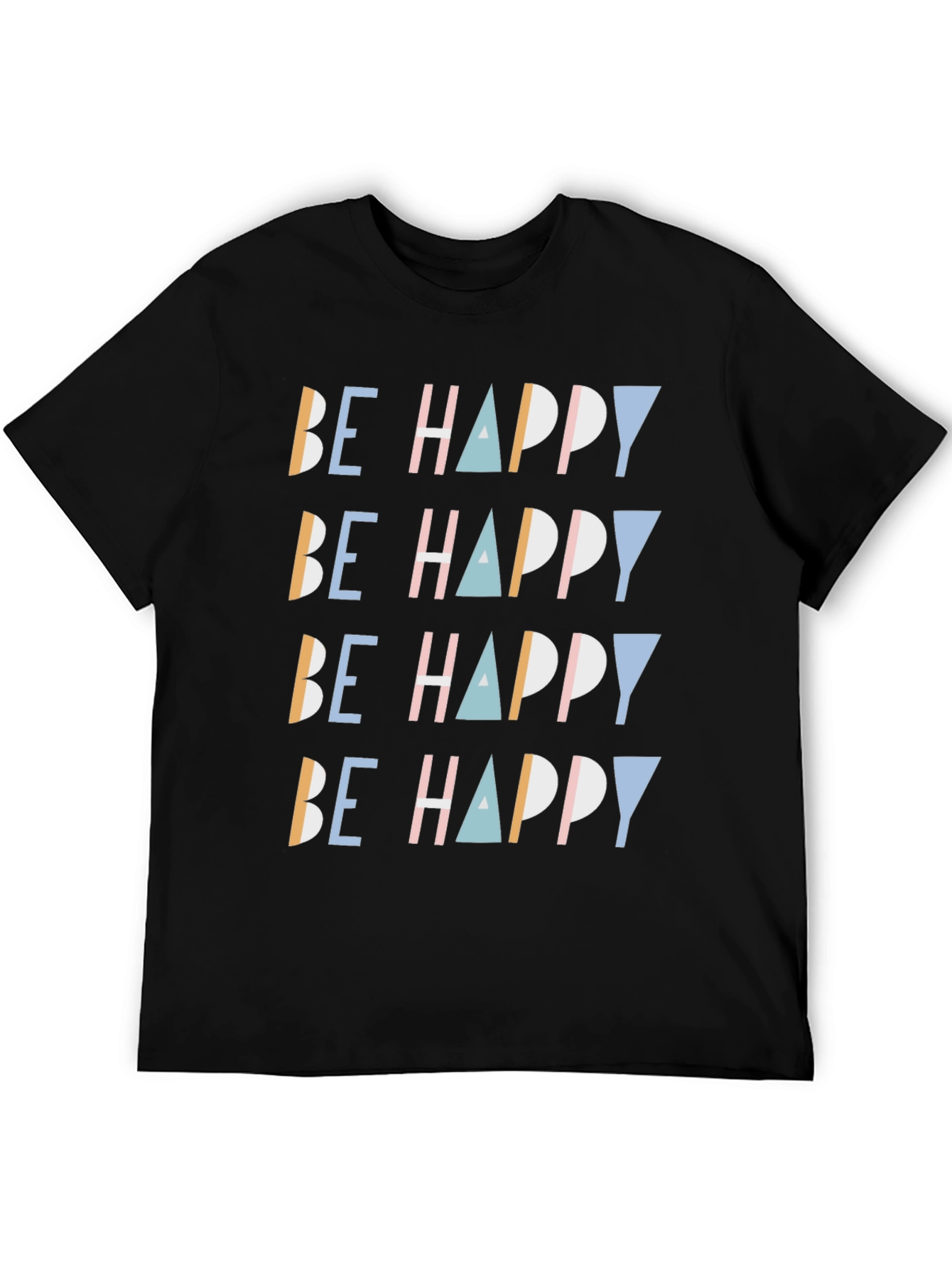 Be Happy Graphic Print Tee - Stylish Comfort