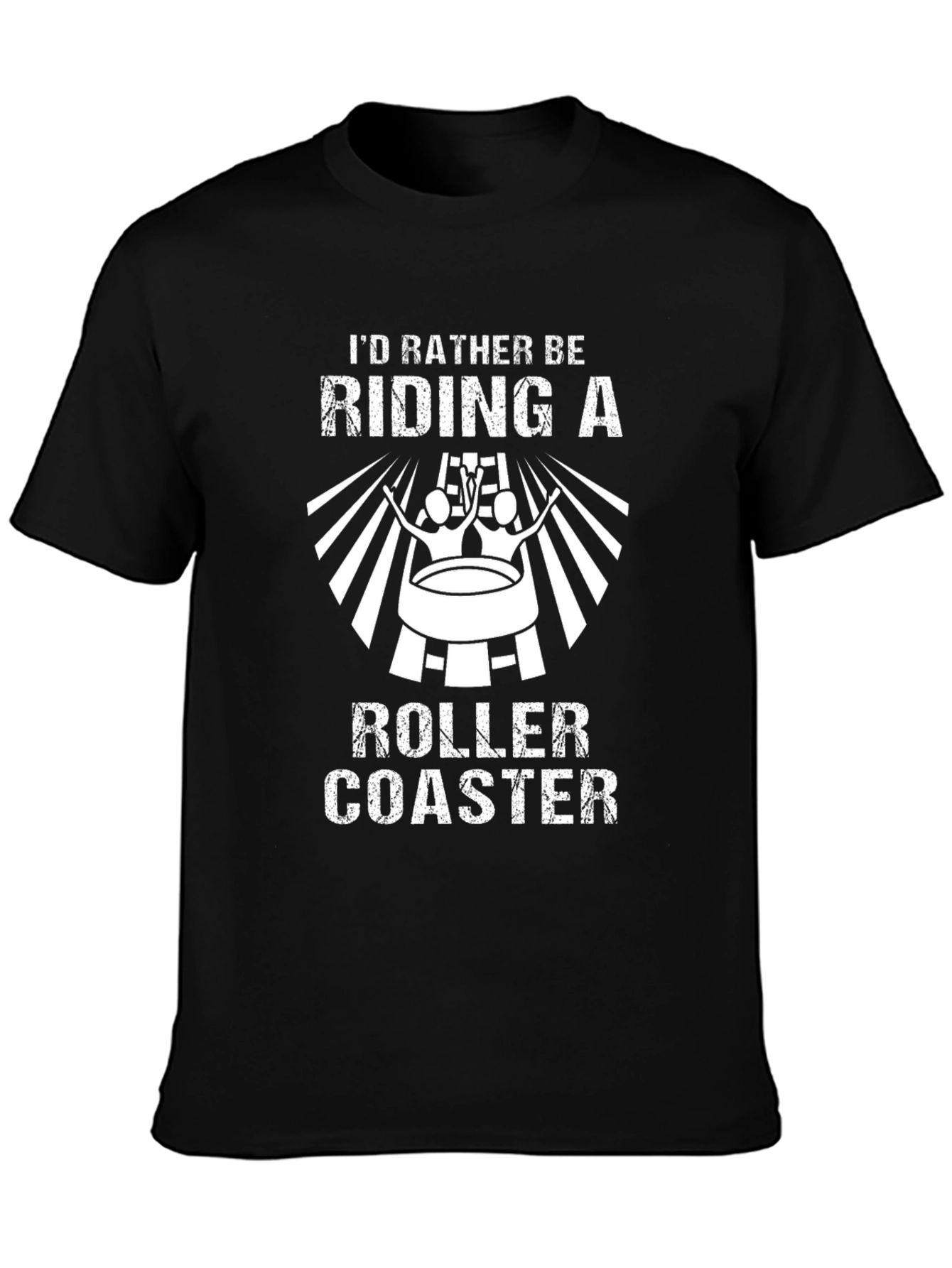 Roller Coaster Enthusiast Black Graphic T-Shirt