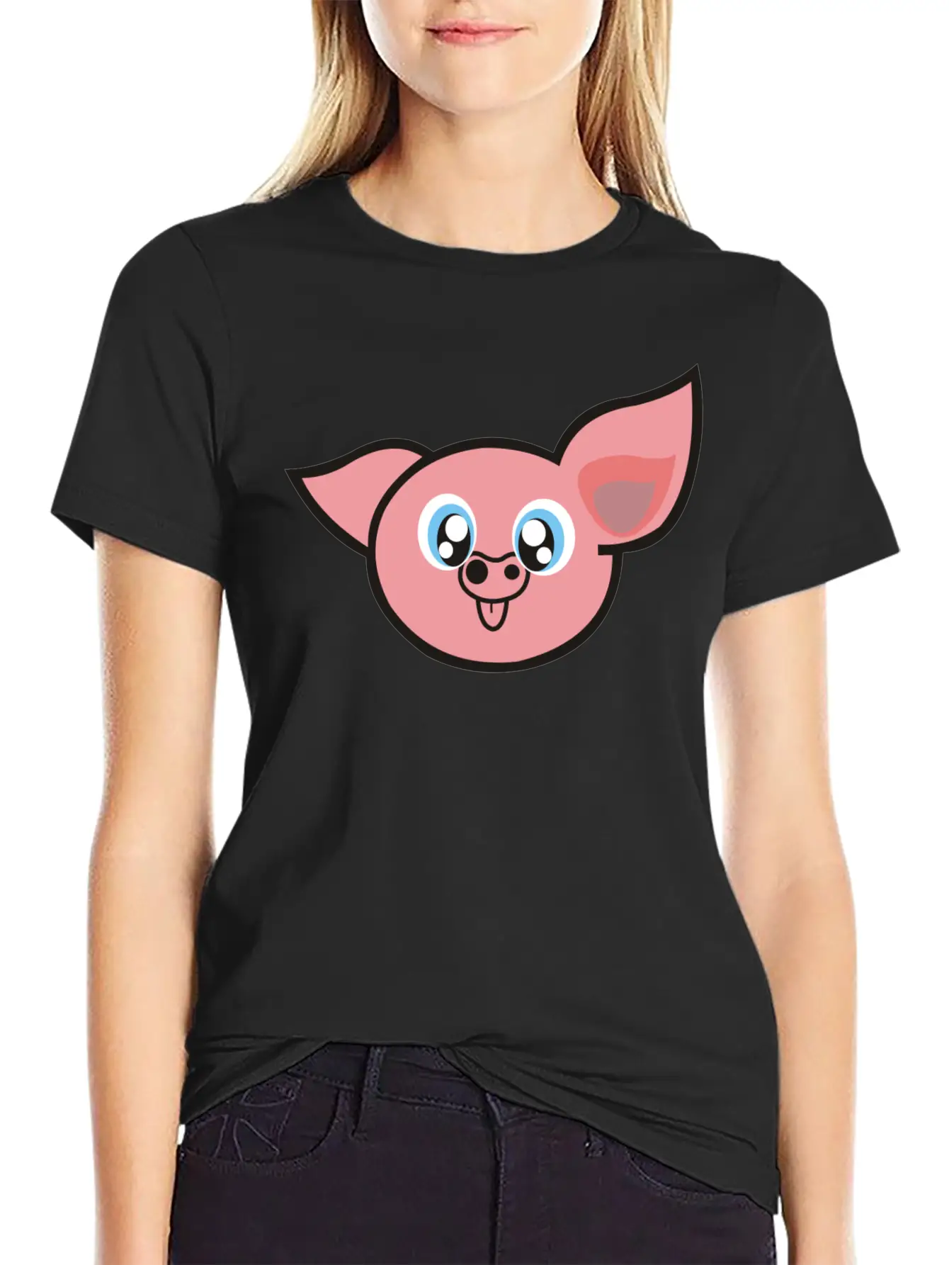 Cute Pig Unisex Casual T-Shirt – Clean Design For Daily Comfort