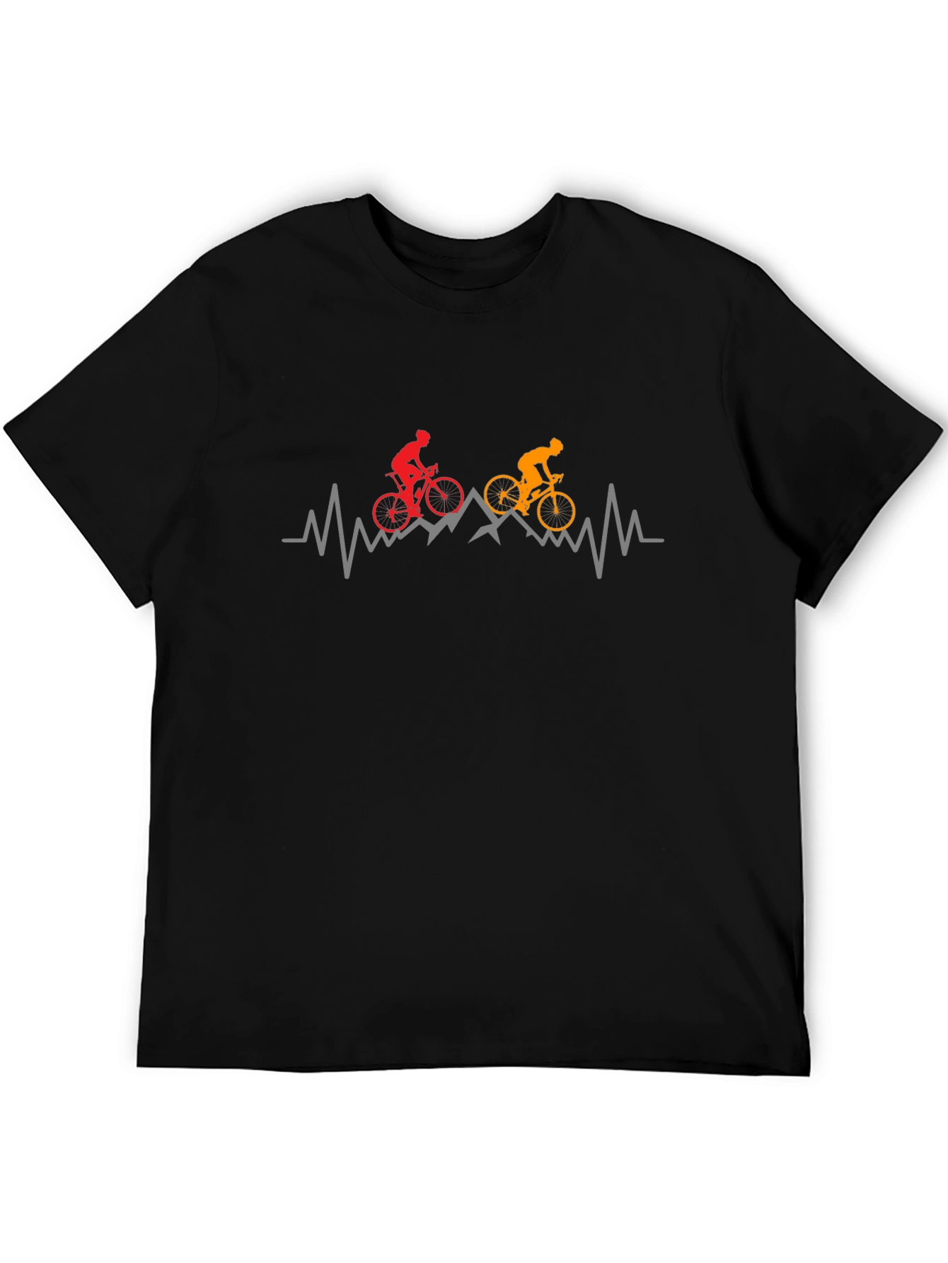 Cycling Heartbeat T-Shirt - Mountain Bike Design