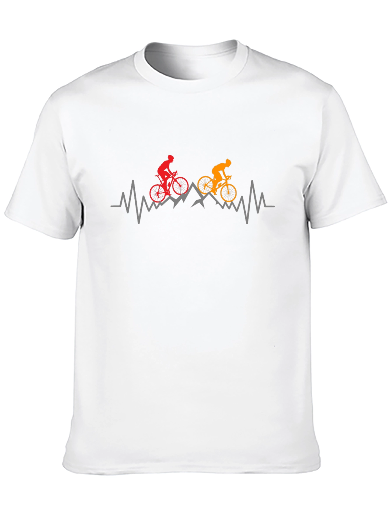 Cycling Heartbeat T-Shirt - Mountain Bike Design