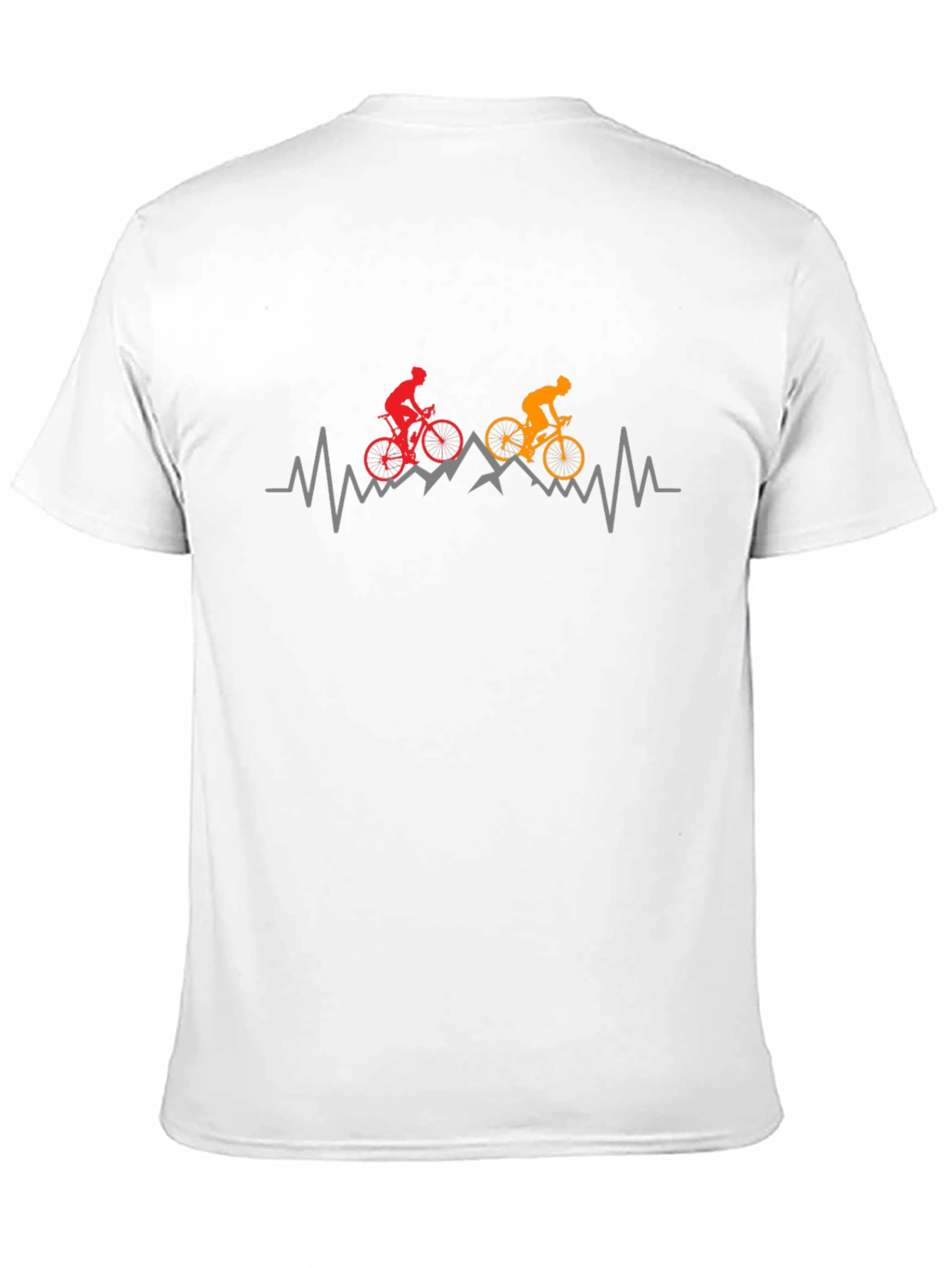 Cycling Heartbeat T-Shirt - Mountain Bike Design