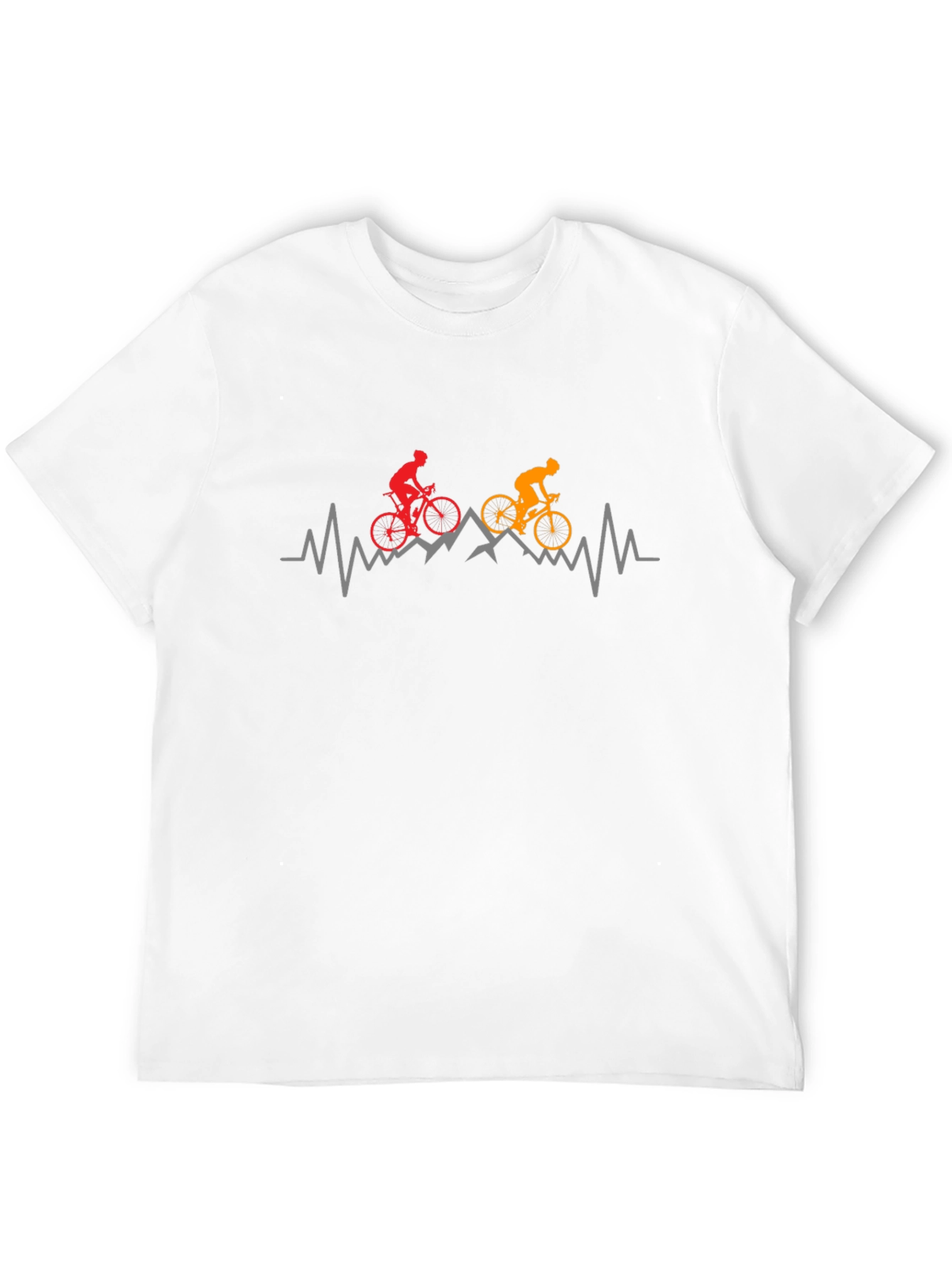Cycling Heartbeat T-Shirt - Mountain Bike Design