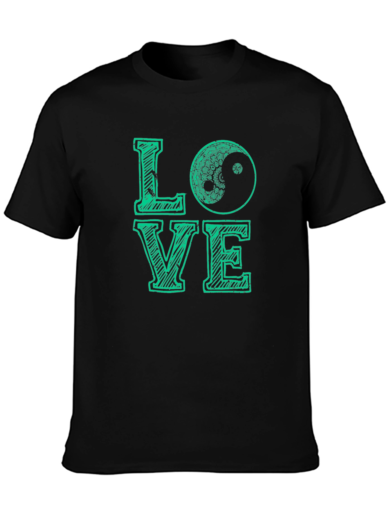 Love Yin Yang Graphic T-Shirt - Mens Black Tee