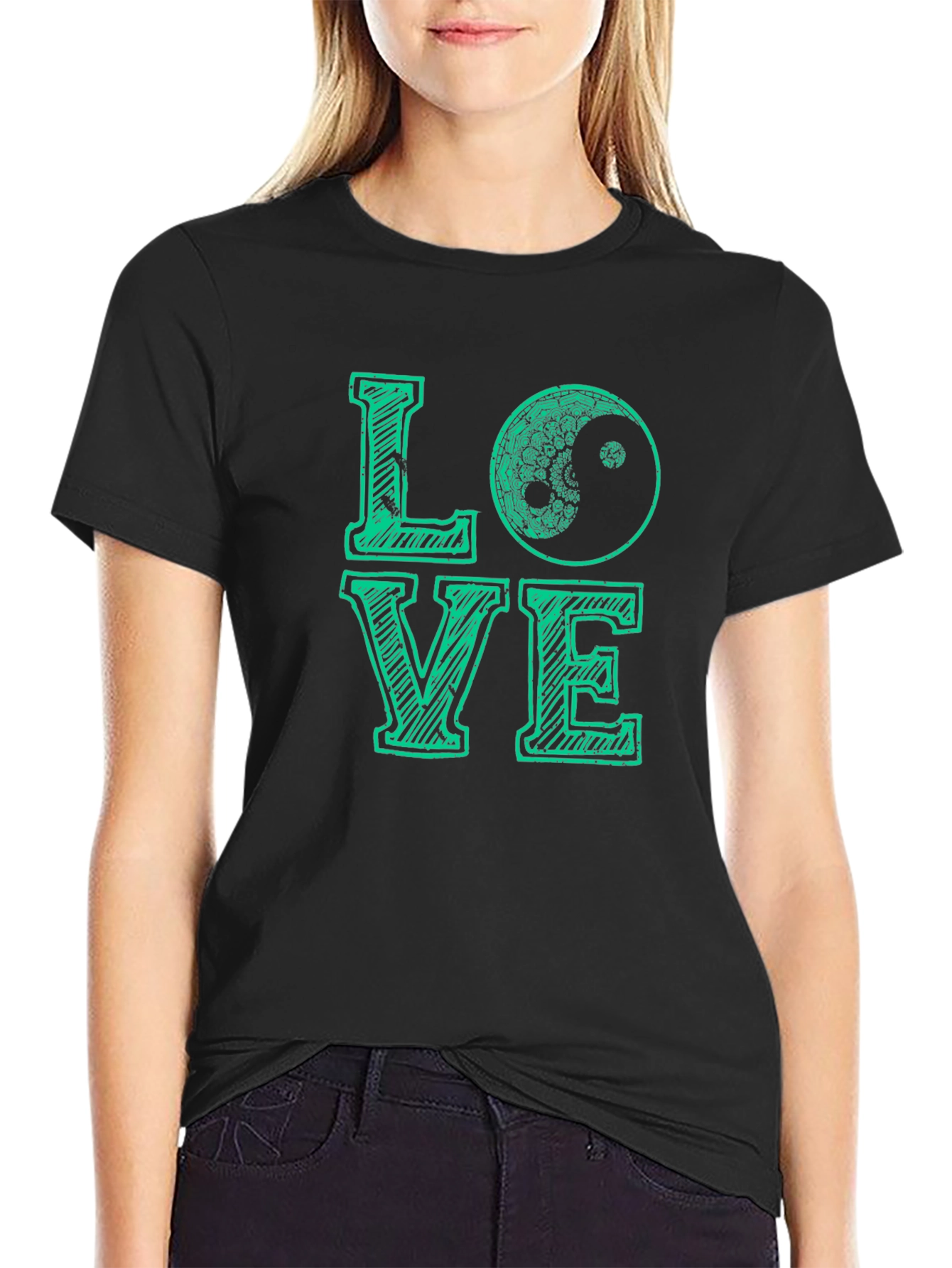 Love Yin Yang Graphic T-Shirt - Mens Black Tee