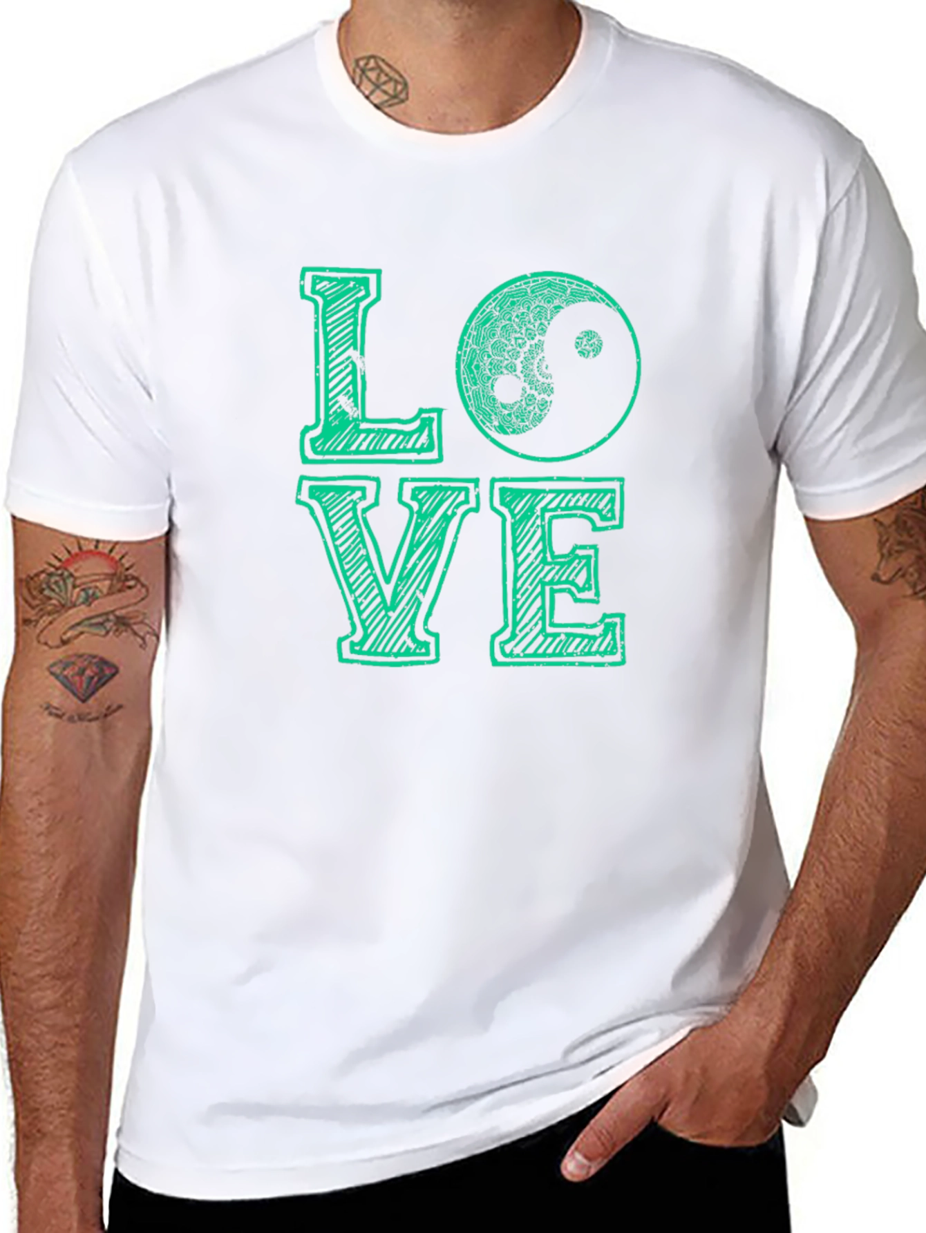 Love Yin Yang Graphic T-Shirt - Mens Black Tee
