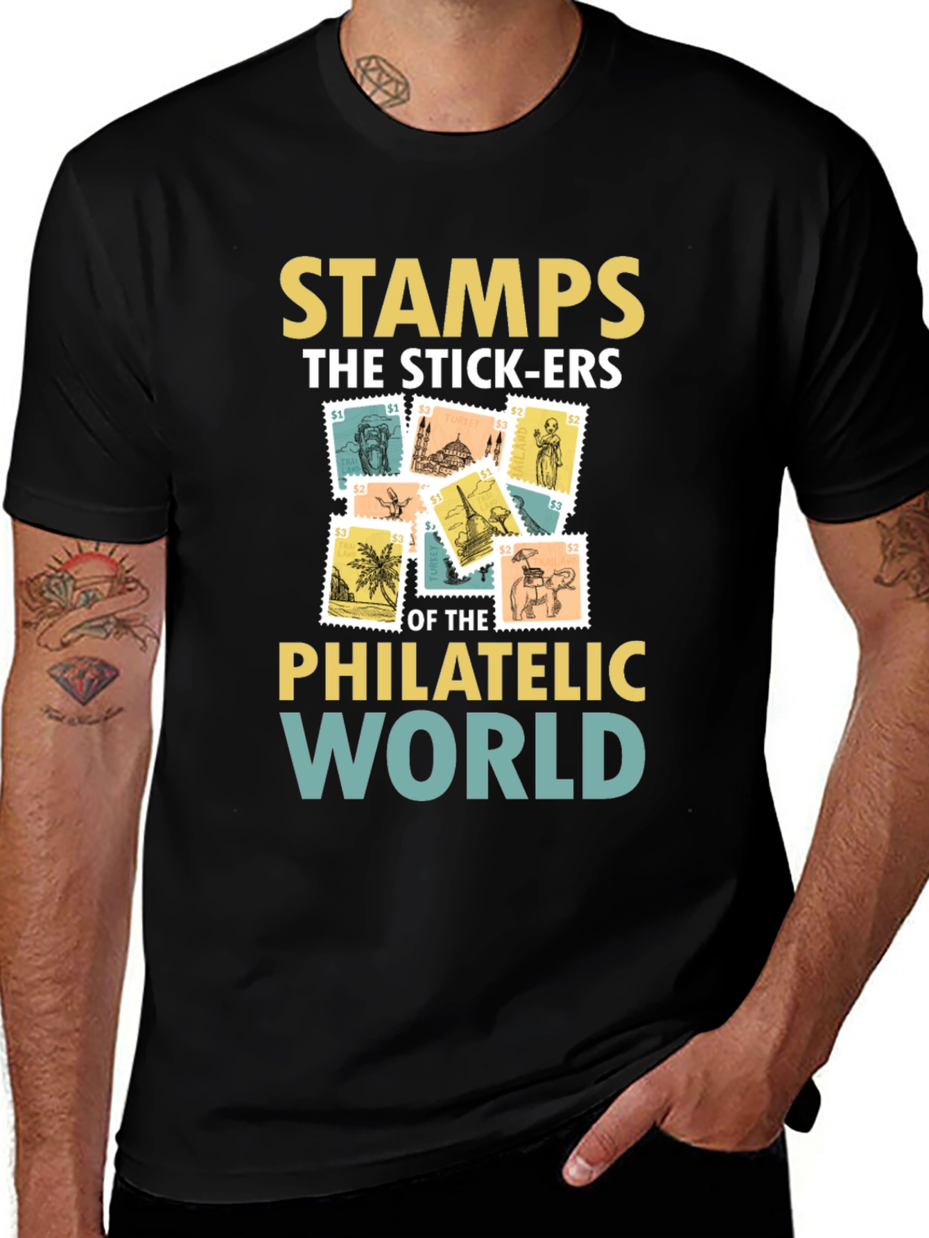 Philatelic World T-Shirt - Stamps the Stick-ers