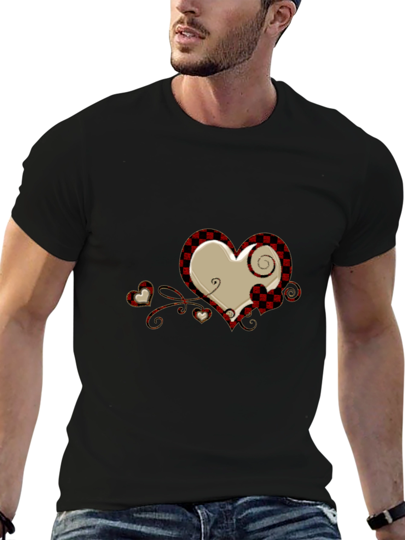 Plaid Heart Graphic Tee