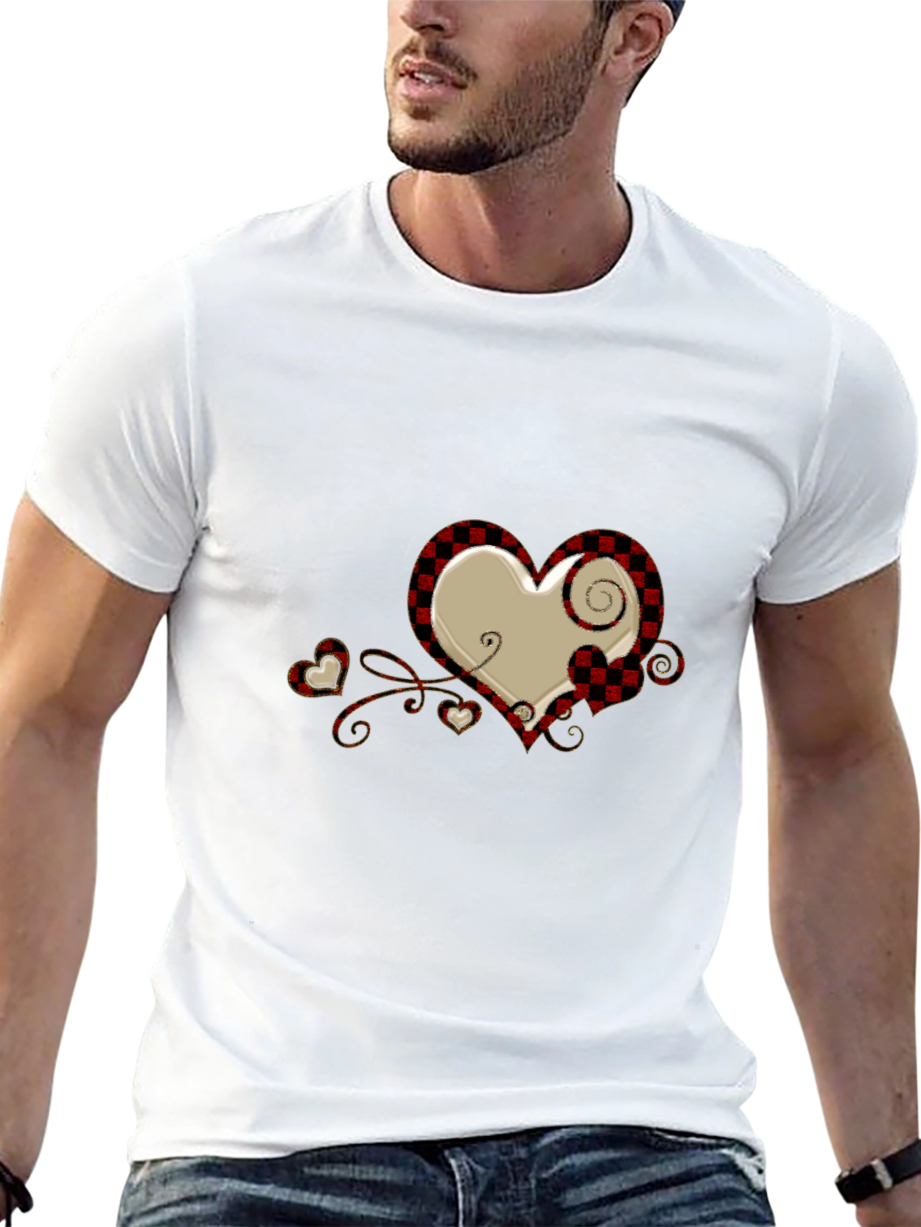 Plaid Heart Graphic Tee