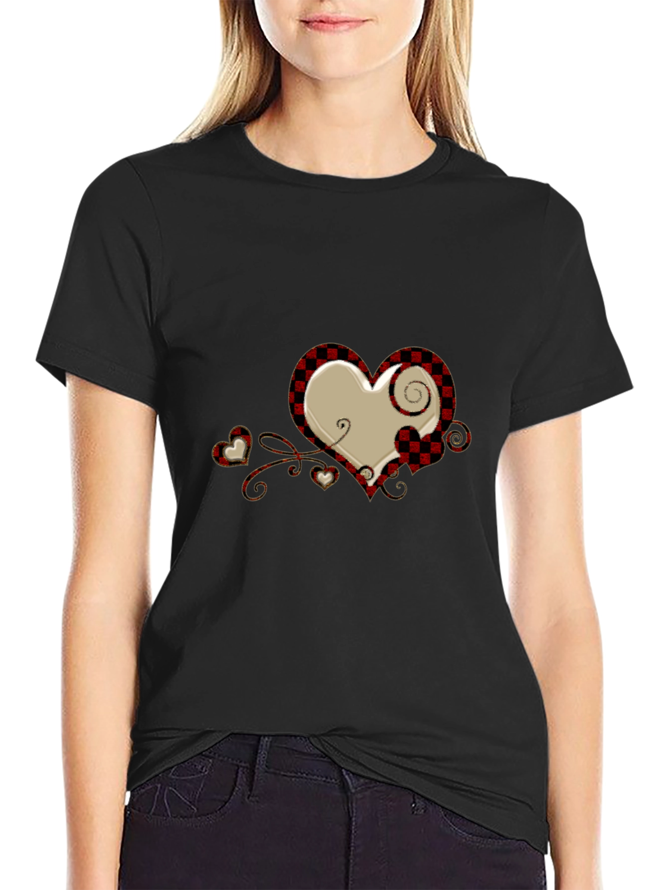 Plaid Heart Graphic Tee