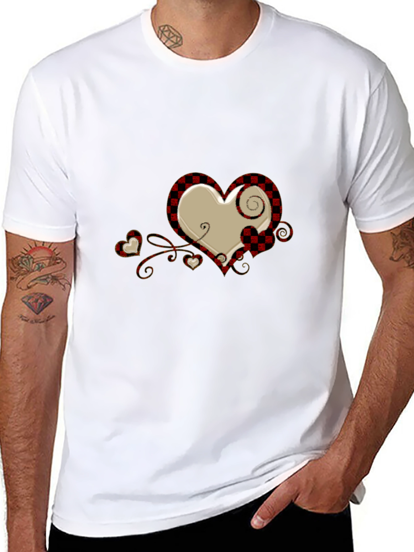 Plaid Heart Graphic Tee