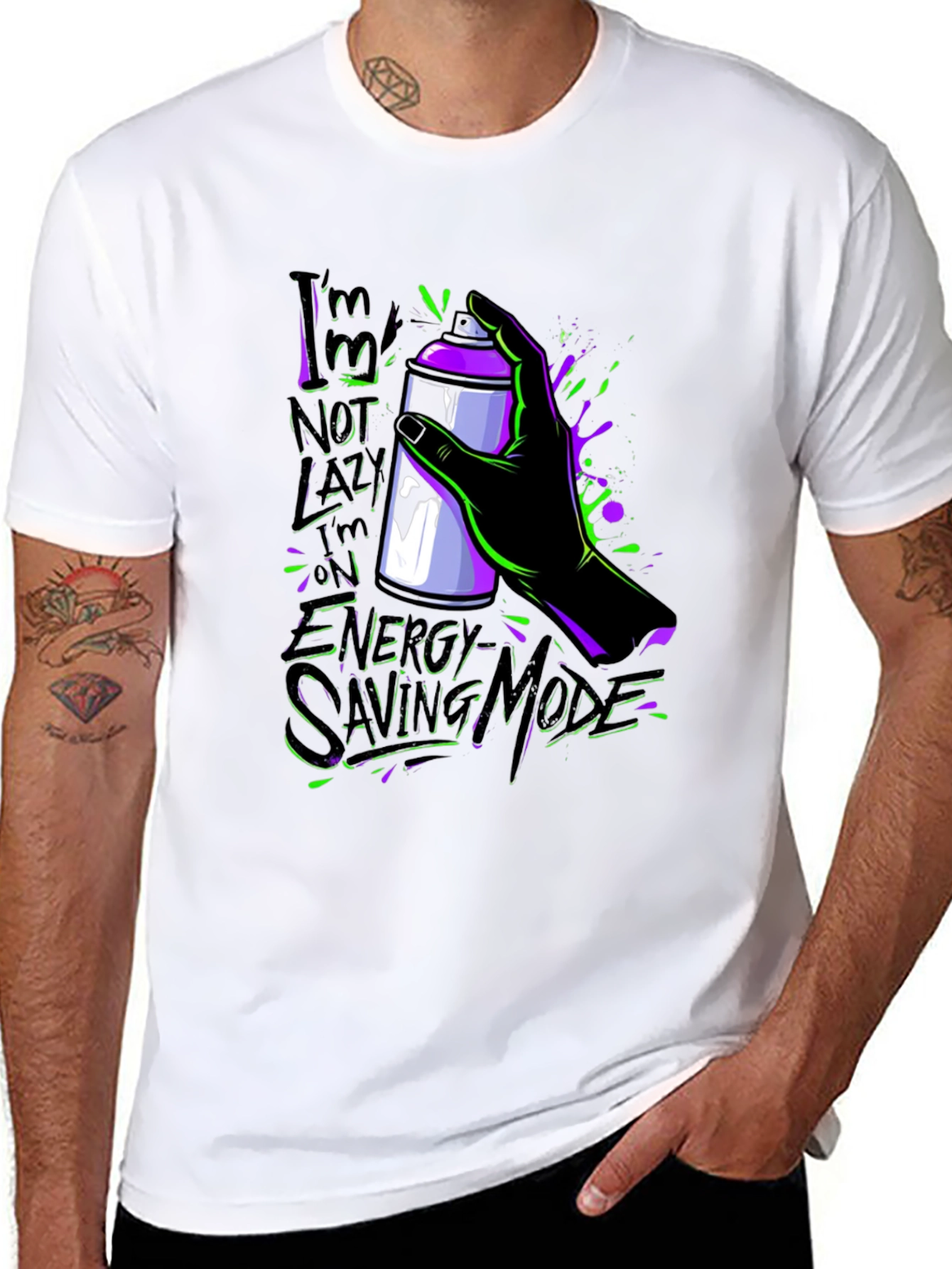 Im Not Lazy Energy Saving Mode Graphic T-Shirt
