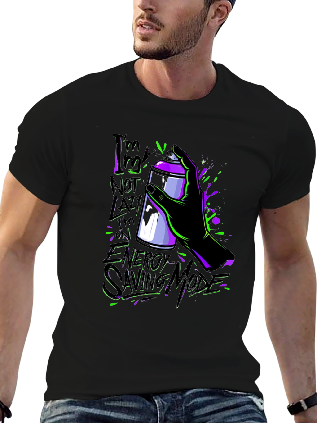Im Not Lazy Energy Saving Mode Graphic T-Shirt