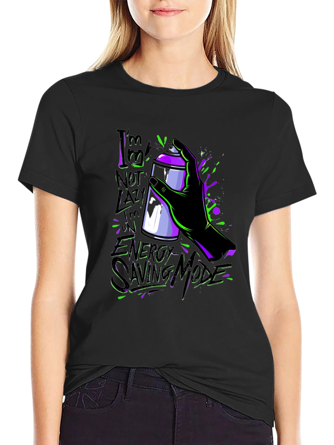 Im Not Lazy Energy Saving Mode Graphic T-Shirt