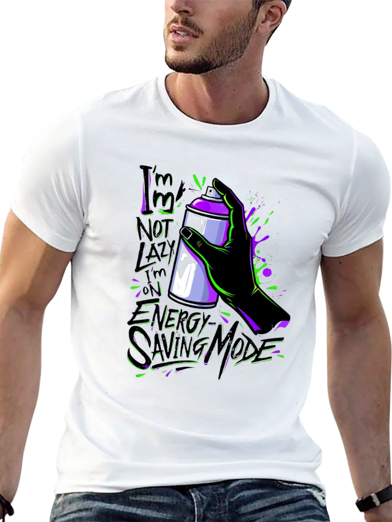 Im Not Lazy Energy Saving Mode Graphic T-Shirt
