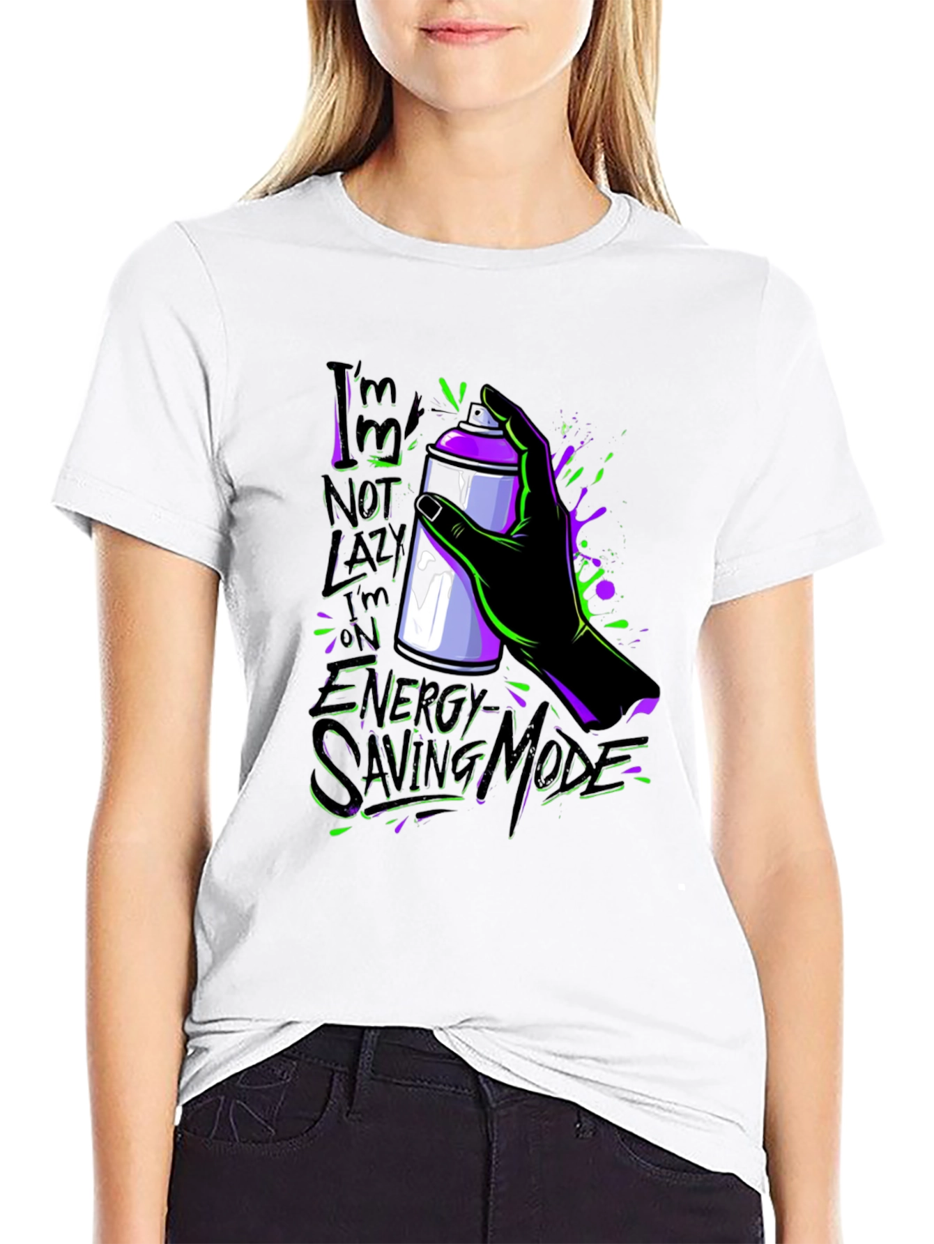 Im Not Lazy Energy Saving Mode Graphic T-Shirt
