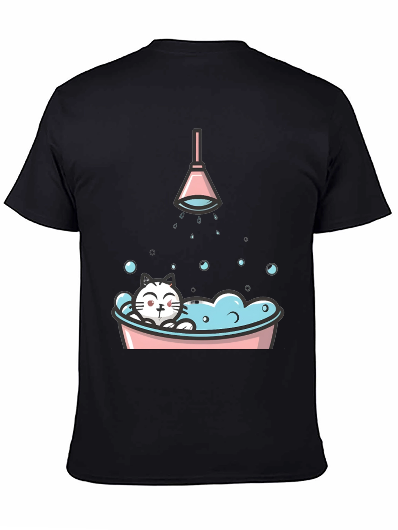 Cute Cat in Tub Graphic T-Shirt