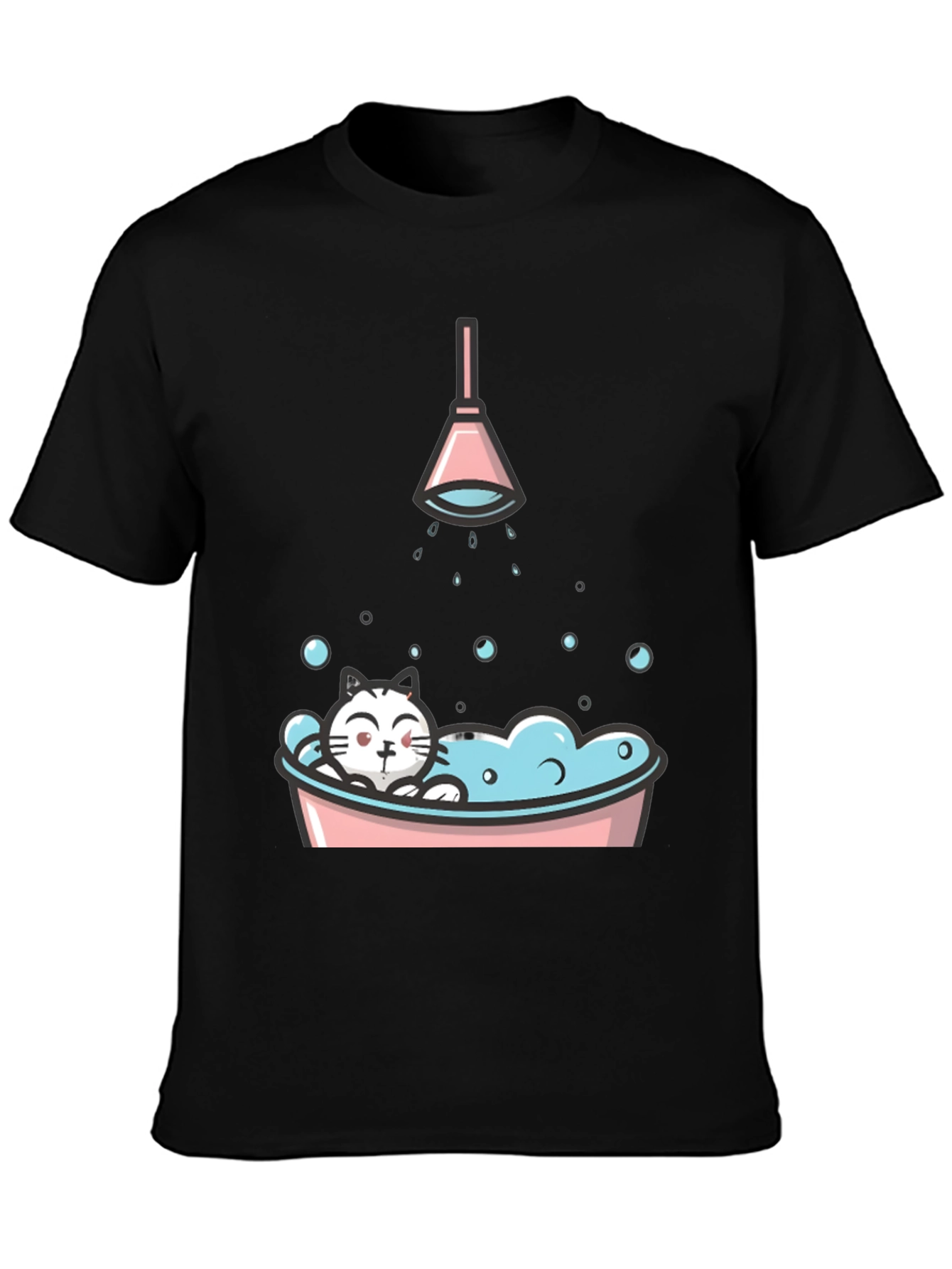 Cute Cat in Tub Graphic T-Shirt