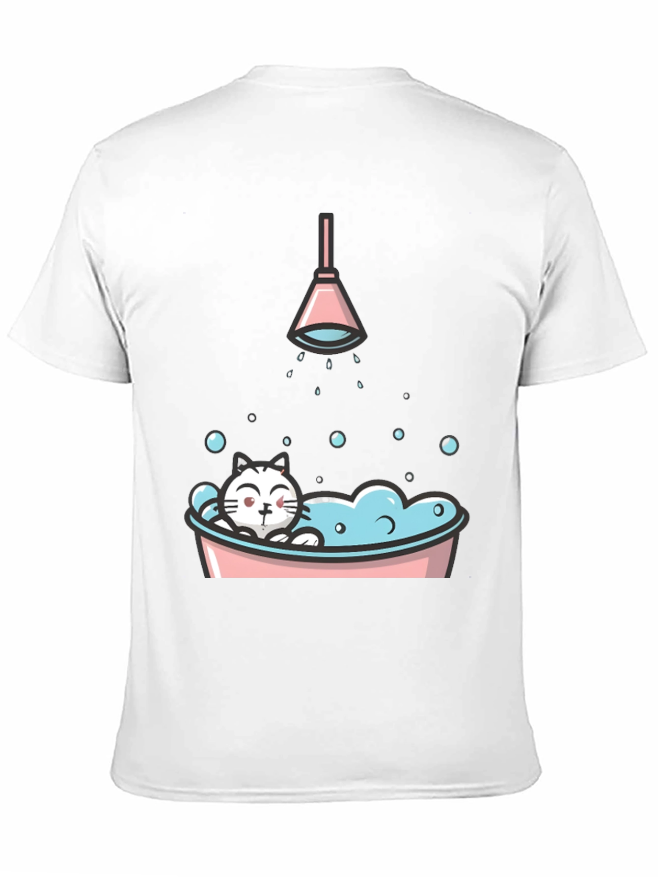 Cute Cat in Tub Graphic T-Shirt