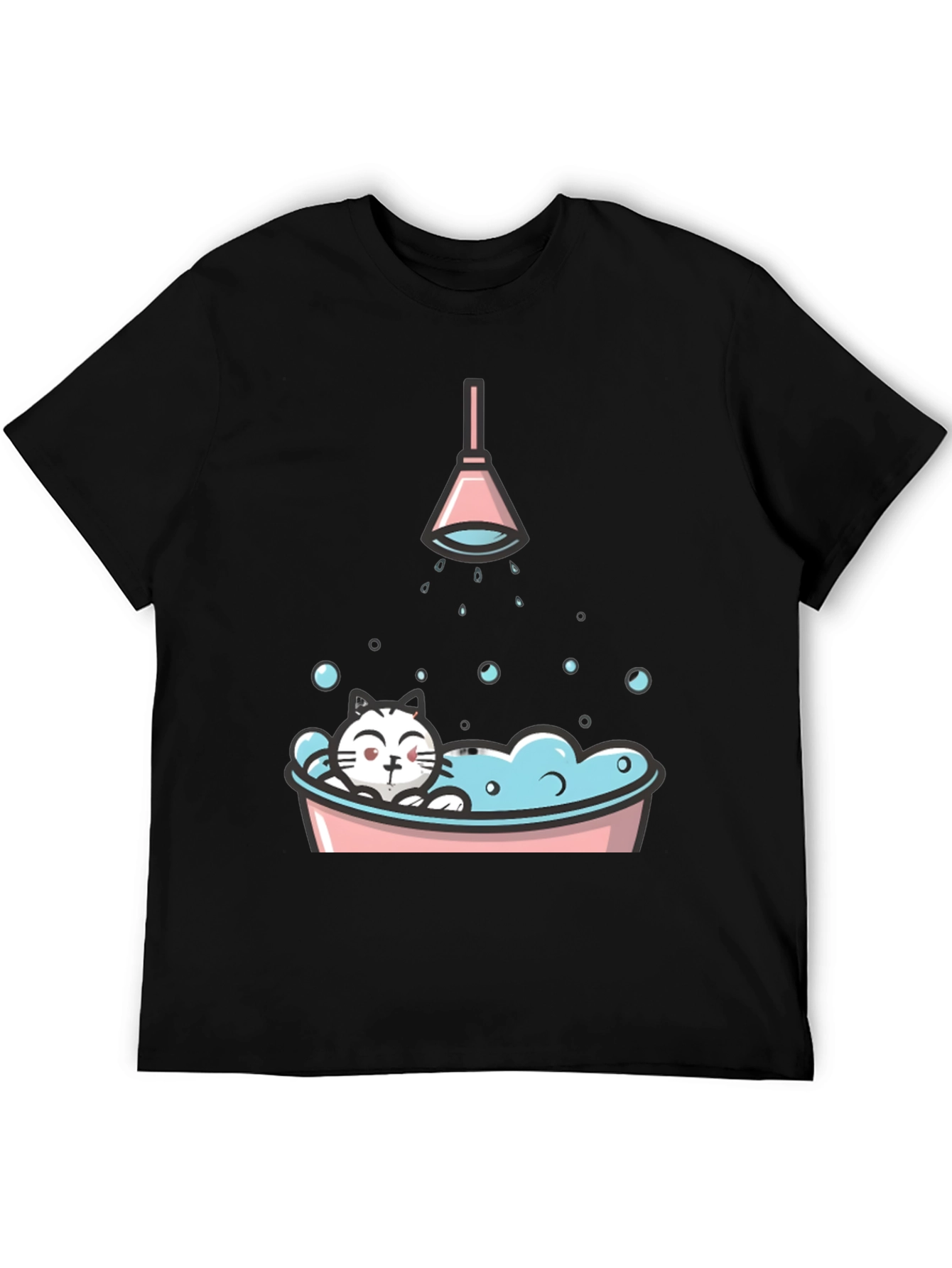 Cute Cat in Tub Graphic T-Shirt