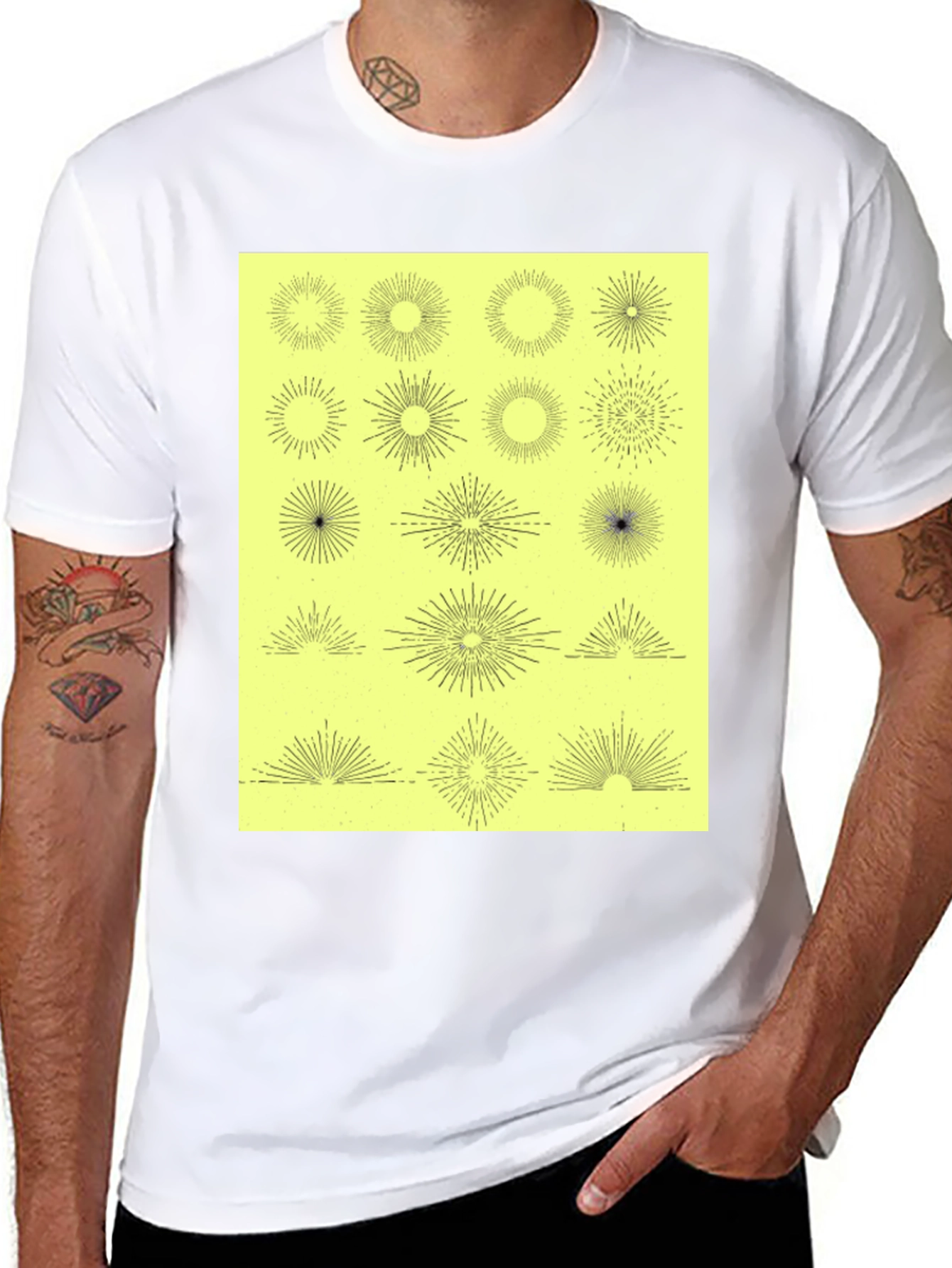 Starburst Graphic Print Black T-Shirt