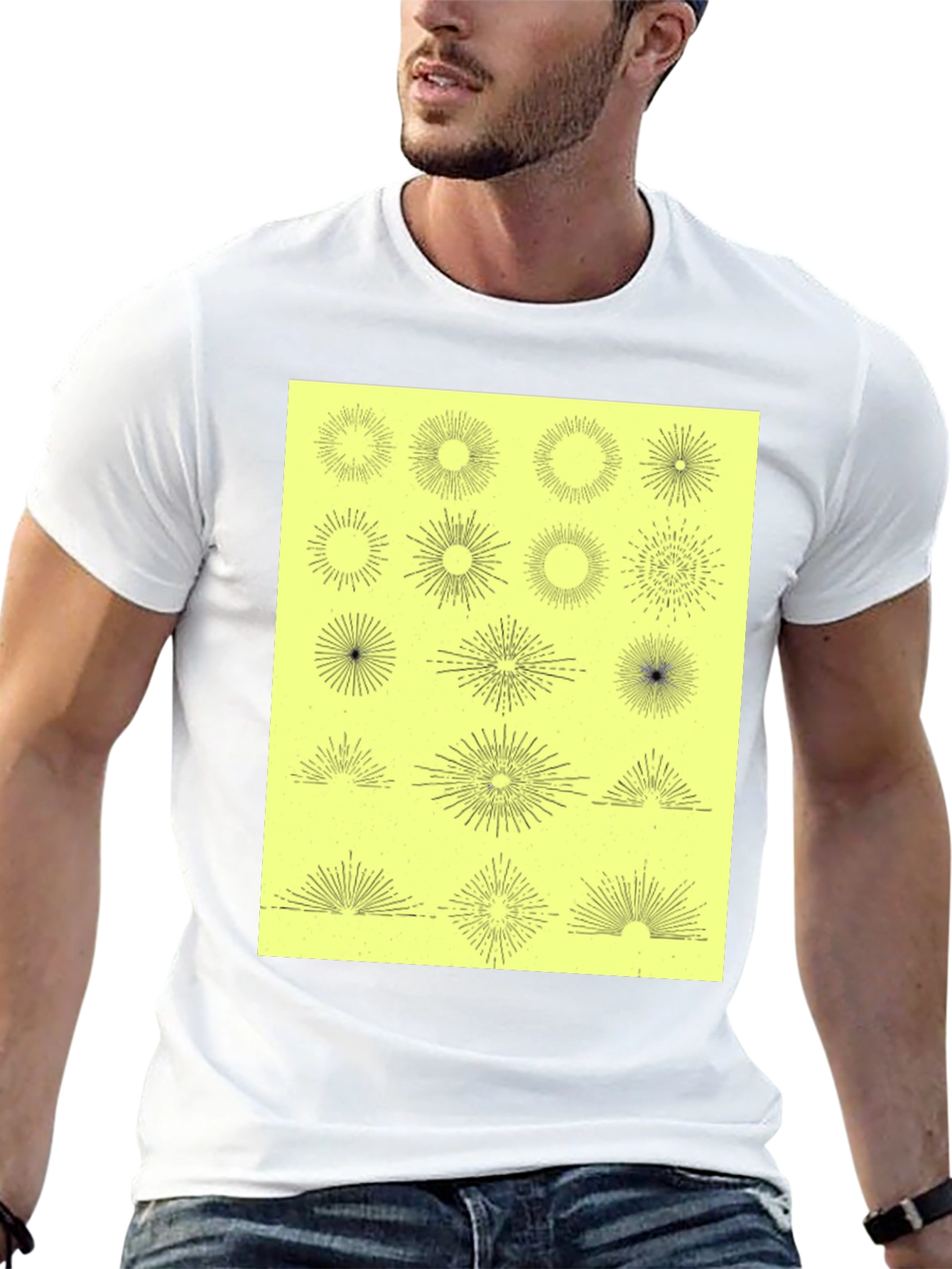 Starburst Graphic Print Black T-Shirt