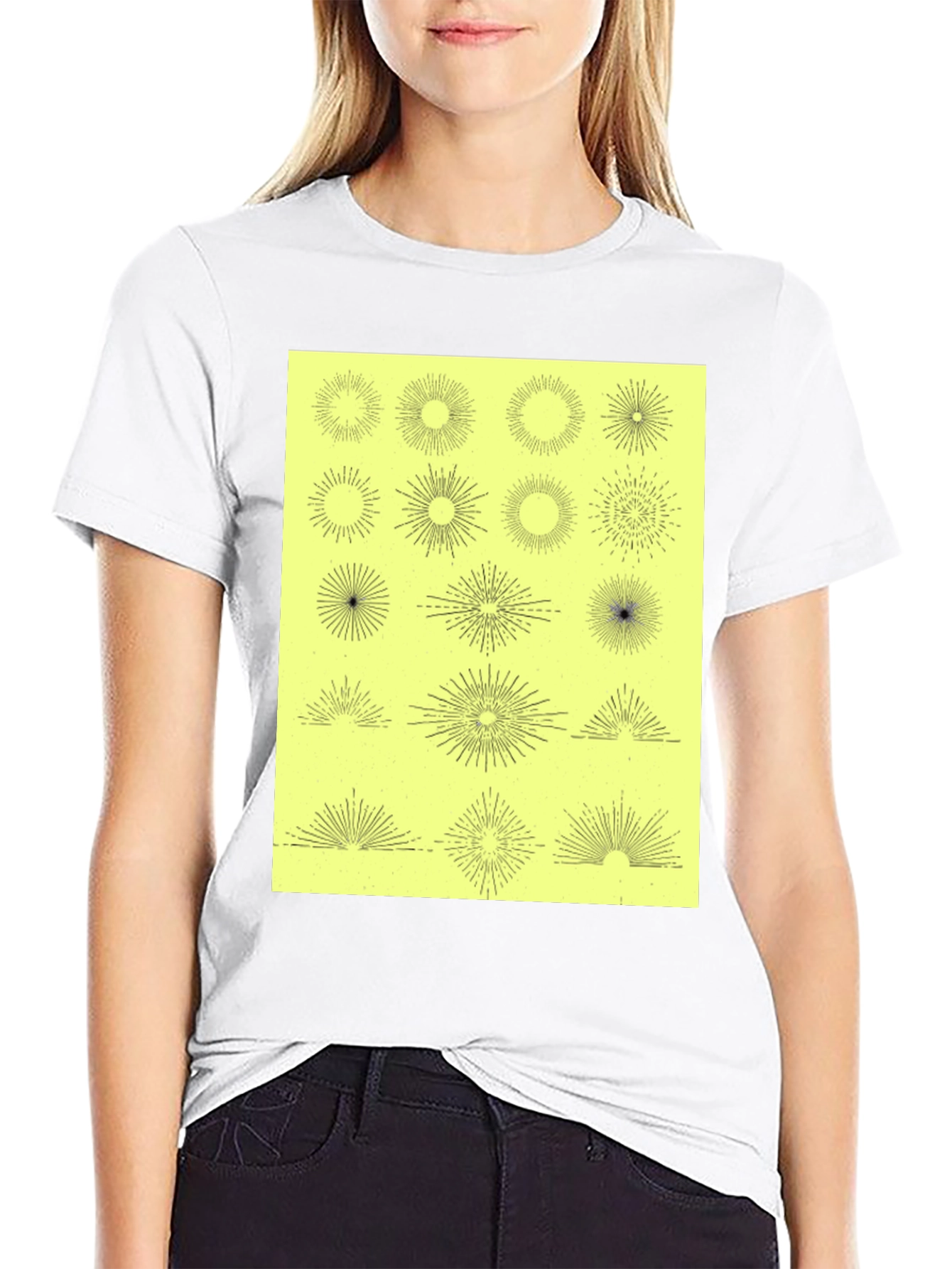 Starburst Graphic Print Black T-Shirt