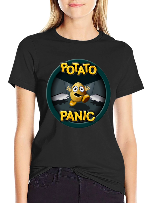 Potato Panic Graphic T-Shirt - Black Cotton Tee