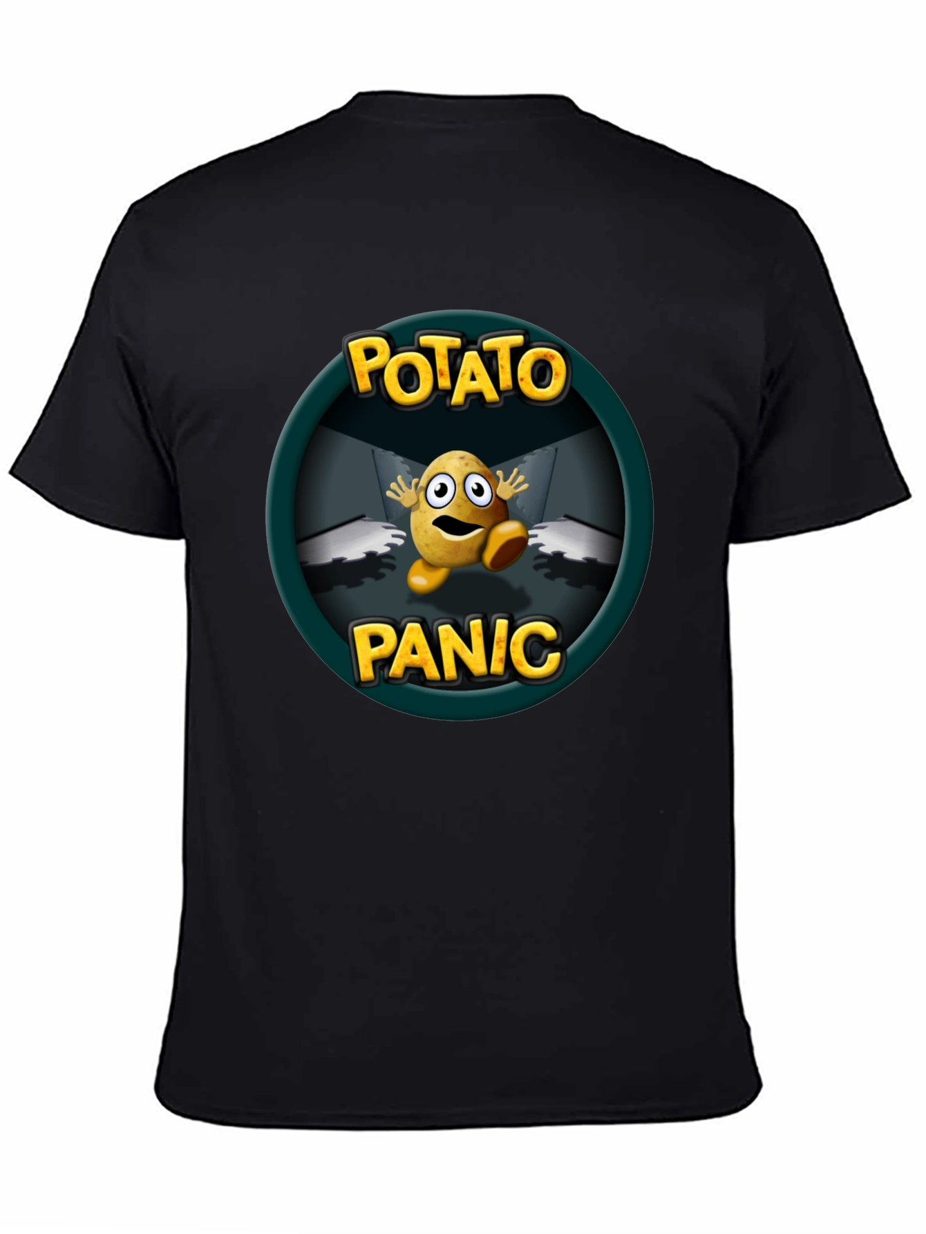 Potato Panic Graphic T-Shirt - Black Cotton Tee