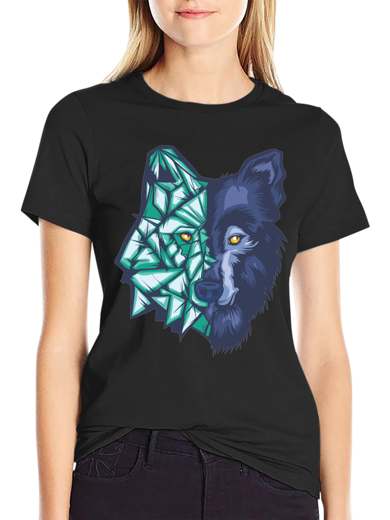 Geometric Wolf Graphic Tee