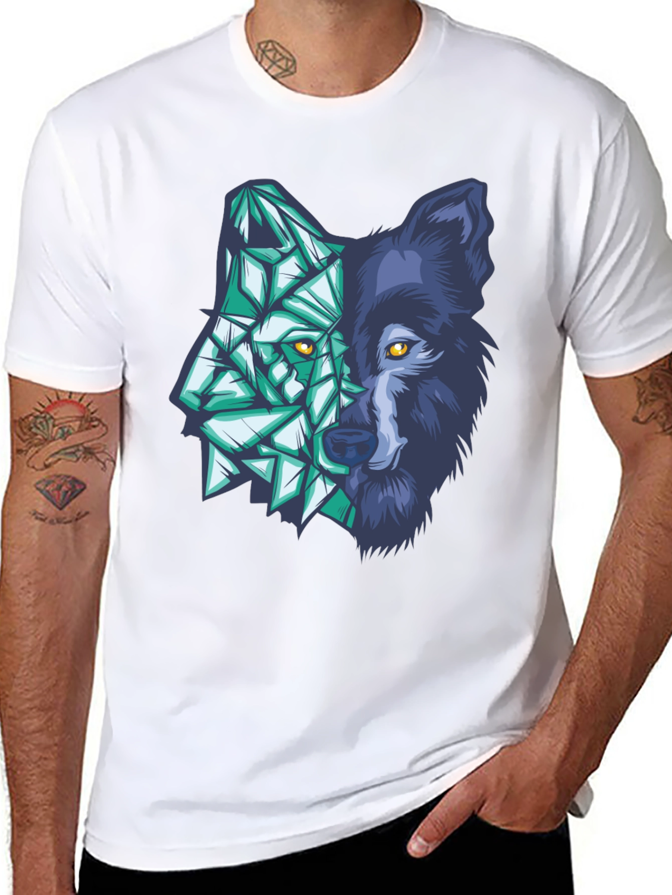 Geometric Wolf Graphic Tee