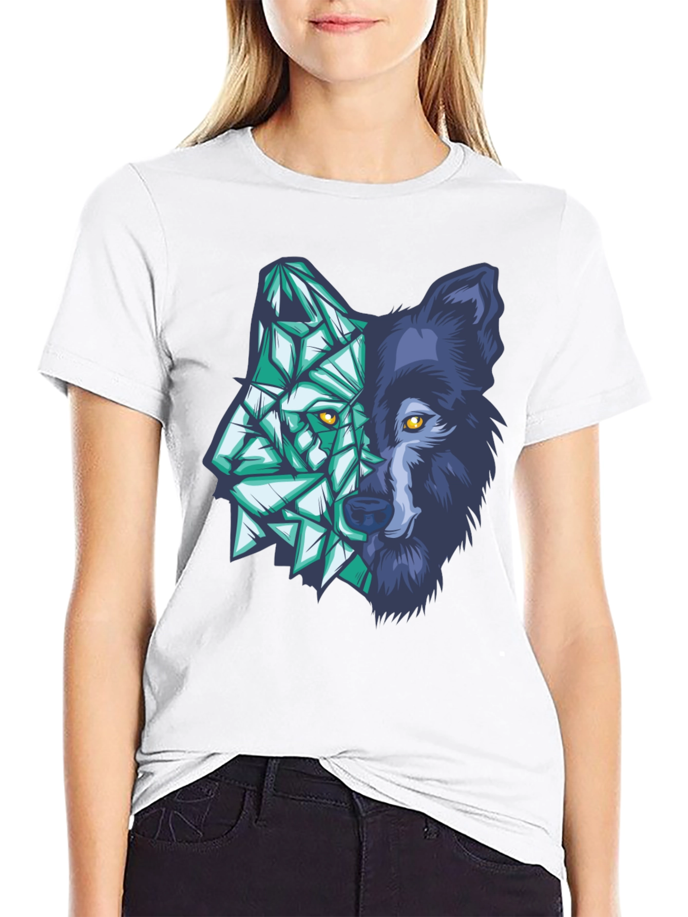 Geometric Wolf Graphic Tee