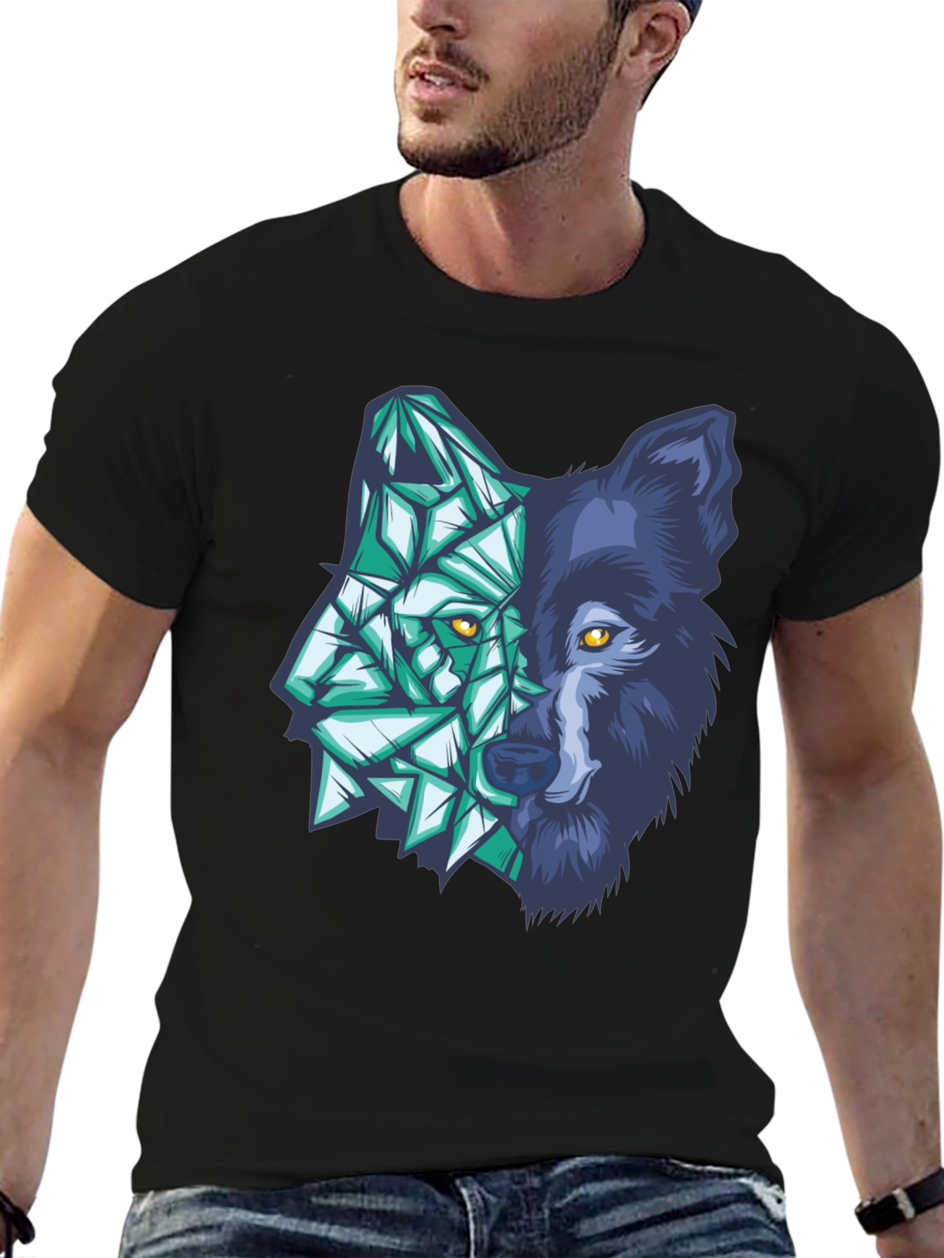 Geometric Wolf Graphic Tee