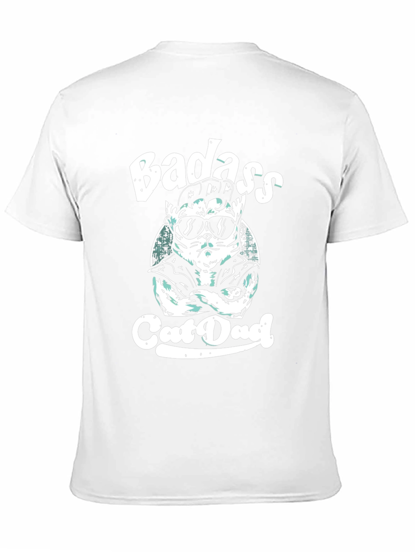 Badass Cat Dad Black Graphic Tee
