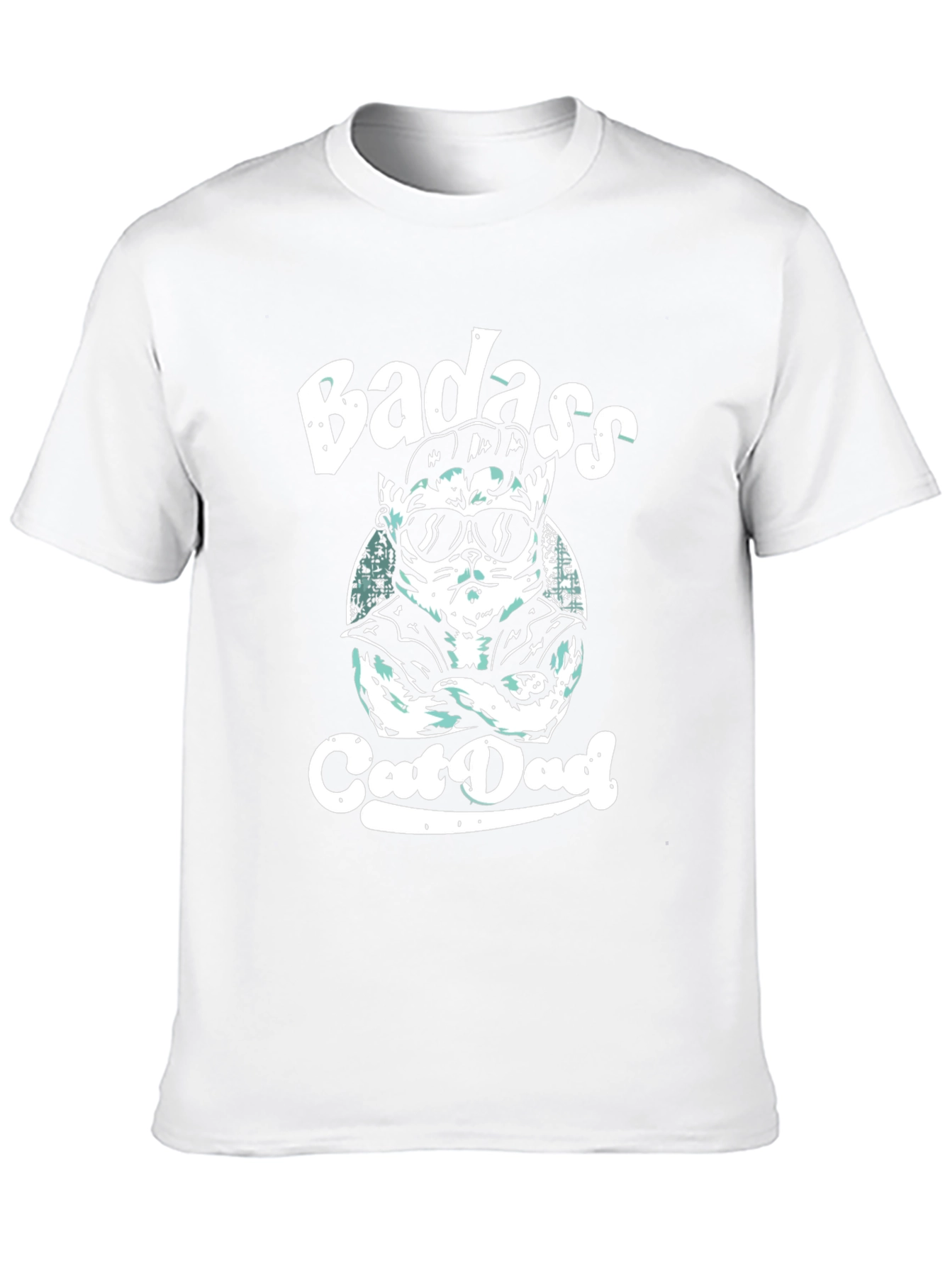 Badass Cat Dad Black Graphic Tee