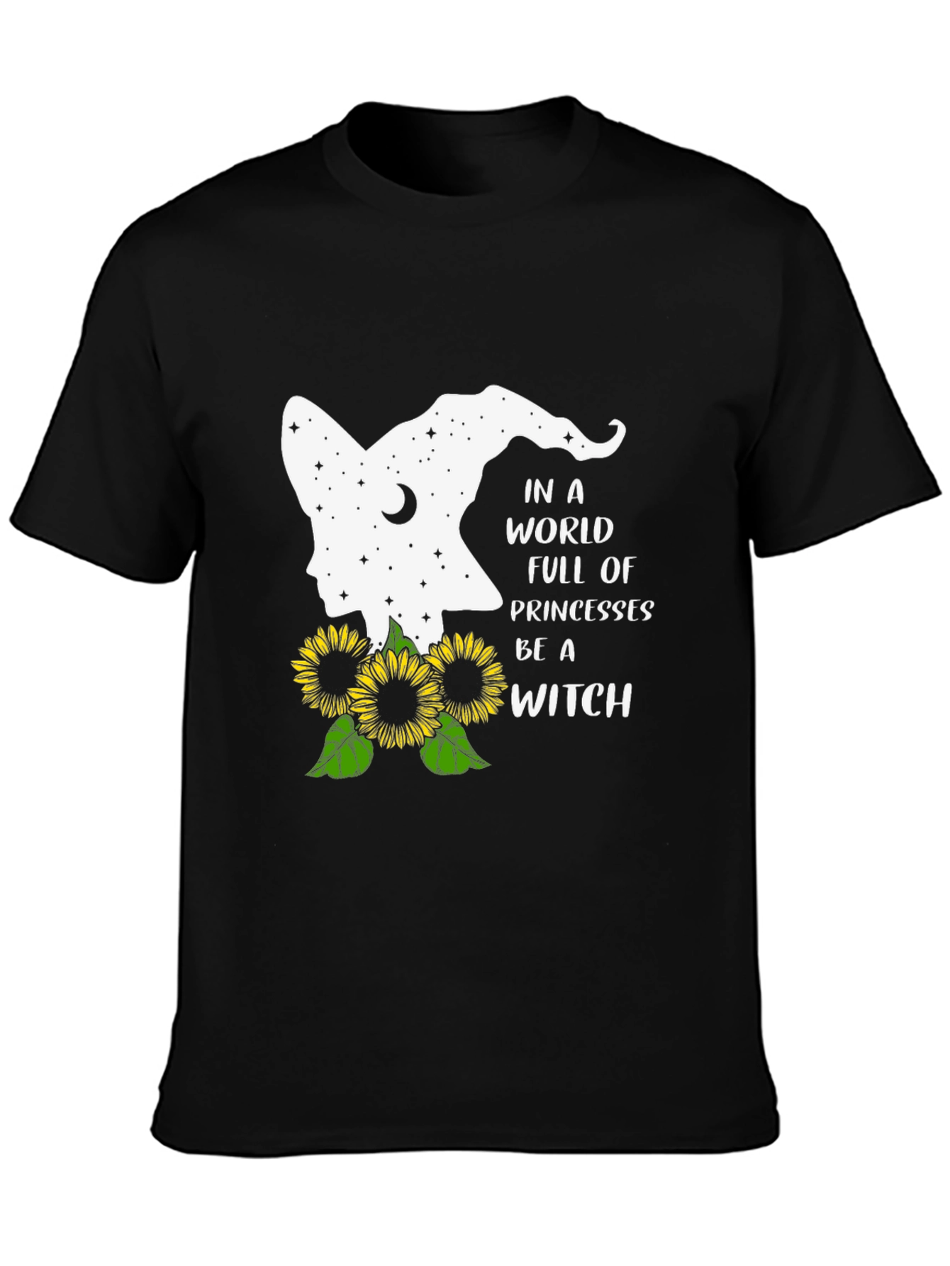 Witch Sunflower Graphic T-Shirt