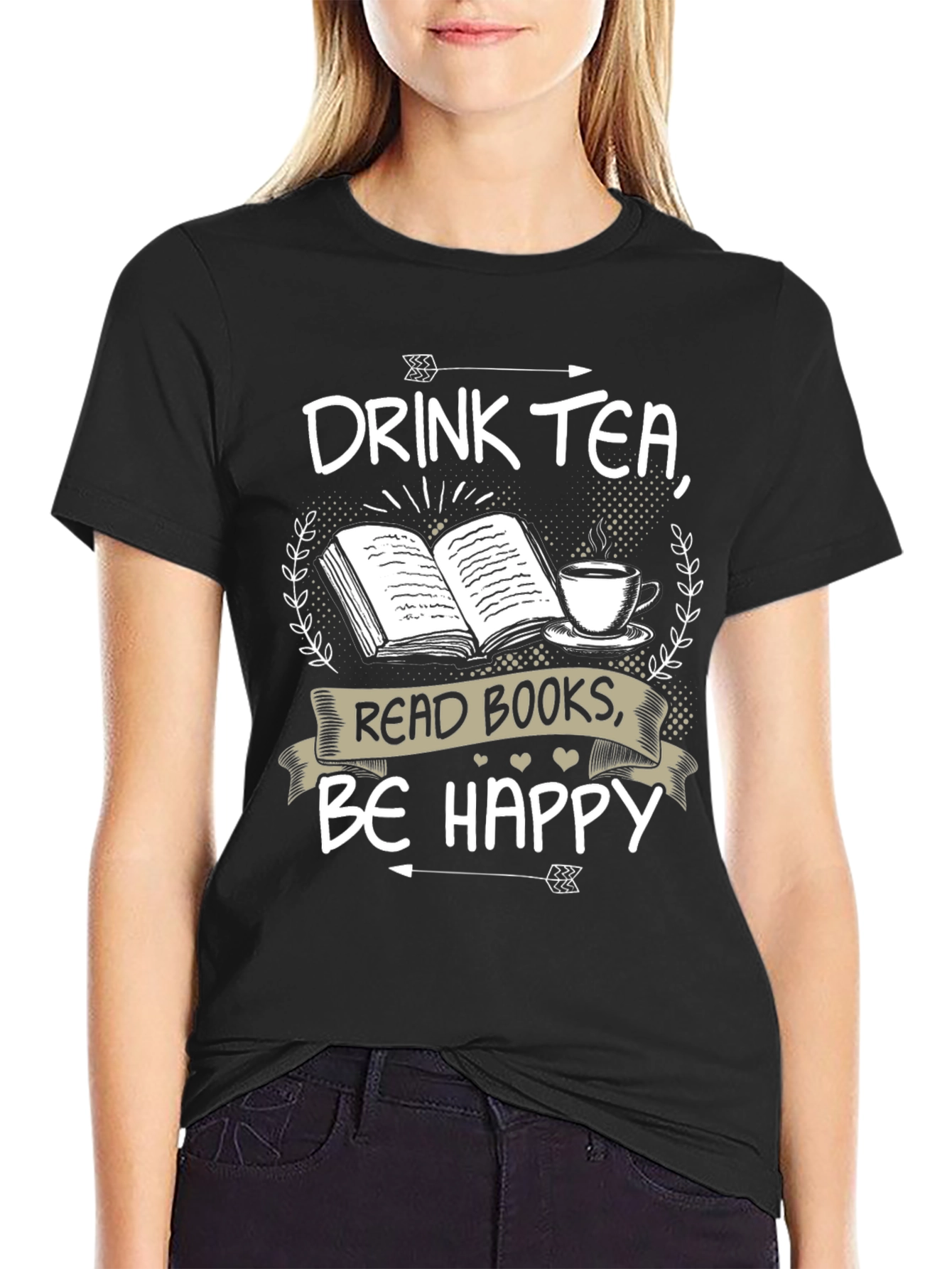 Drink Tea Read Books Be Happy T-Shirt