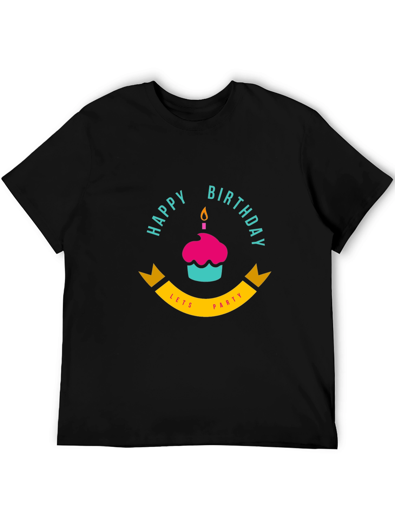 Happy Birthday Lets Party Black T-Shirt