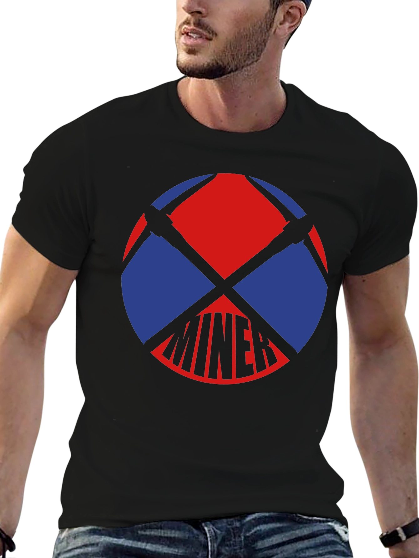 Miner Graphic T-Shirt - Black Cotton Tee
