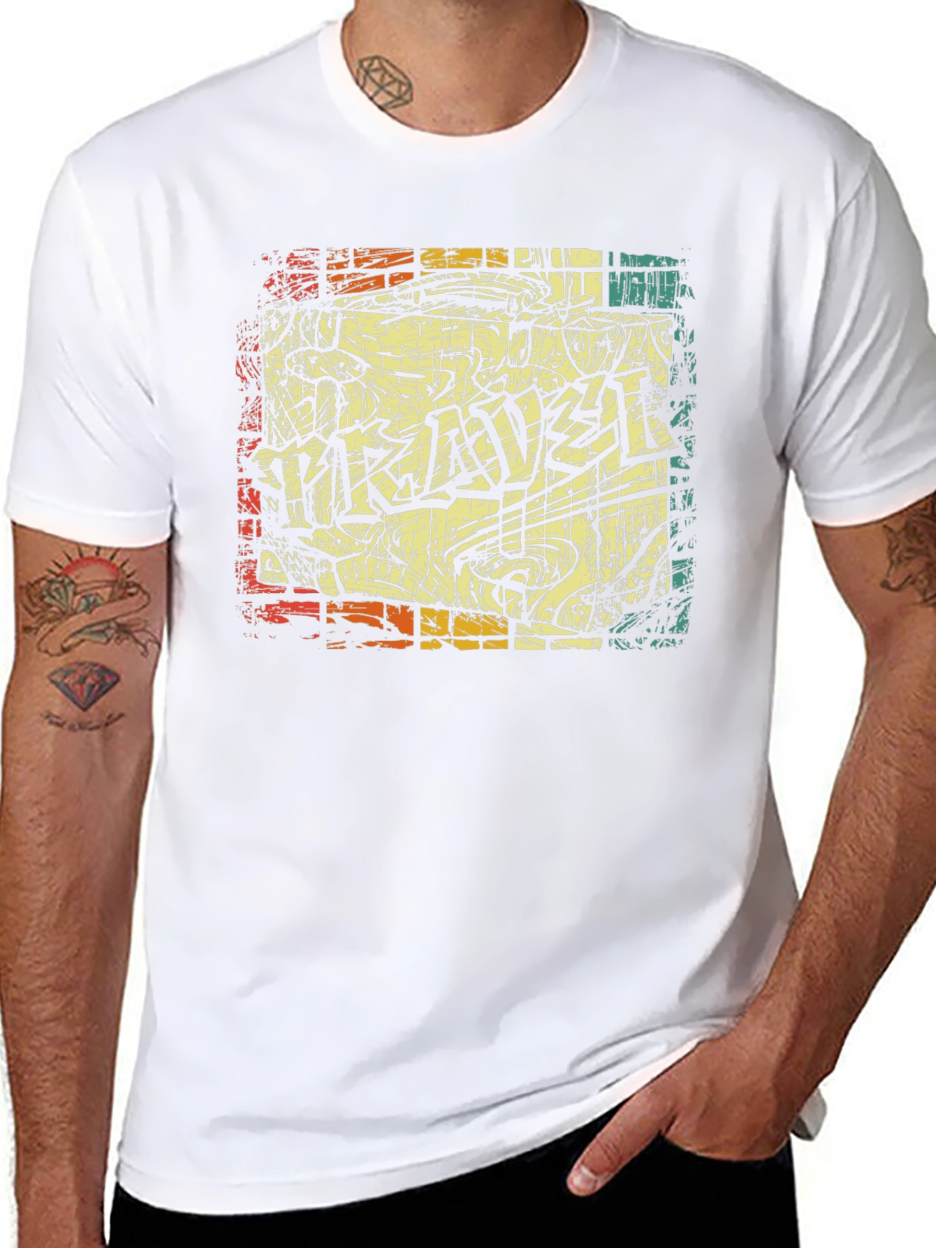 Retro Graffiti Style Graphic T-Shirt