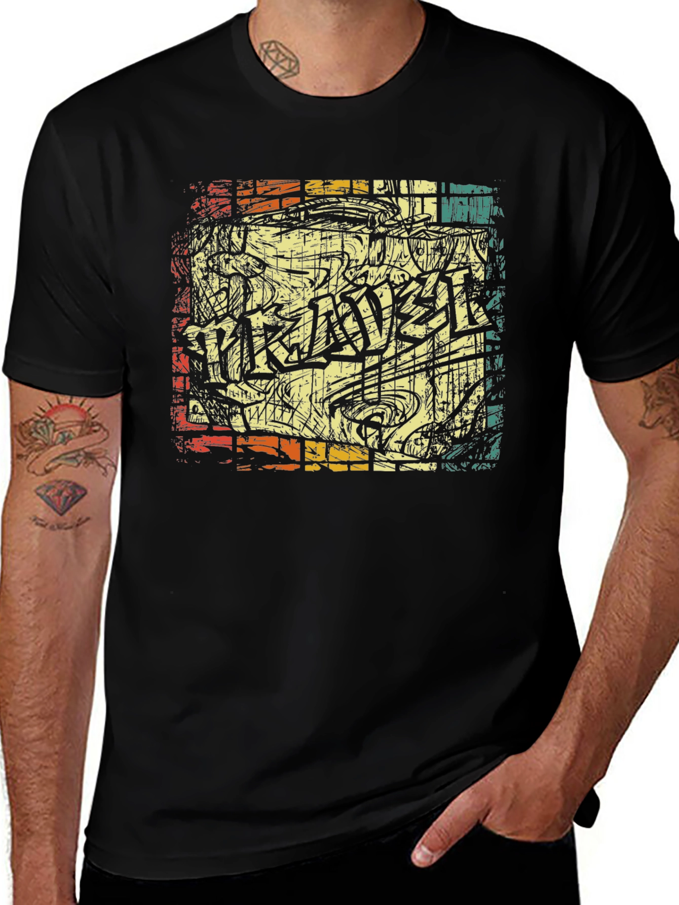 Retro Graffiti Style Graphic T-Shirt