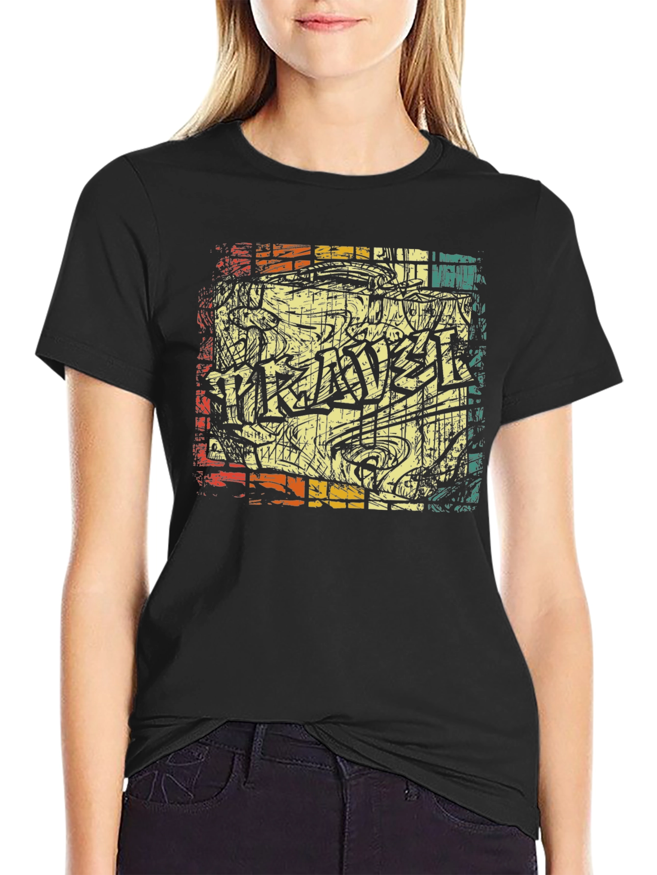 Retro Graffiti Style Graphic T-Shirt