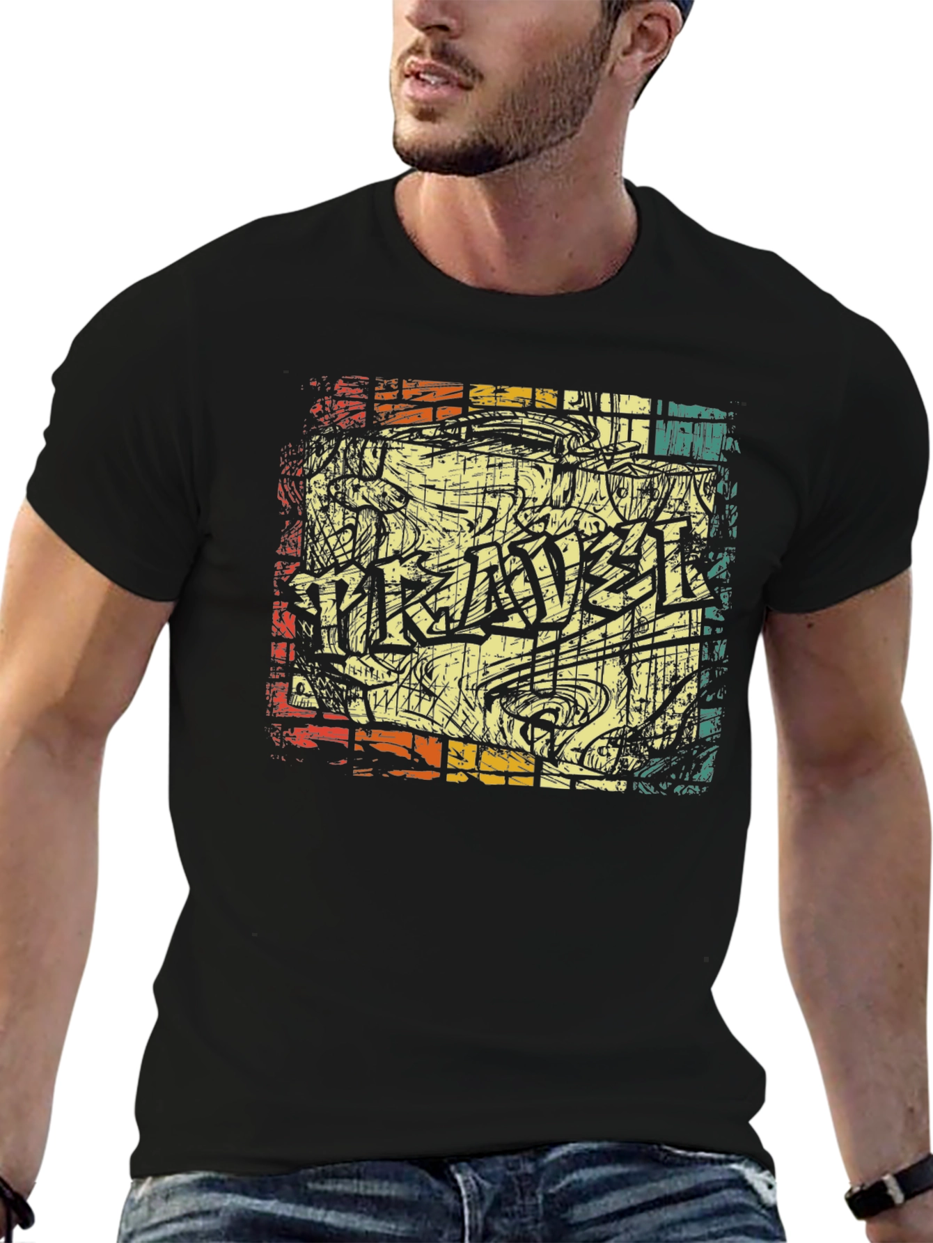 Retro Graffiti Style Graphic T-Shirt