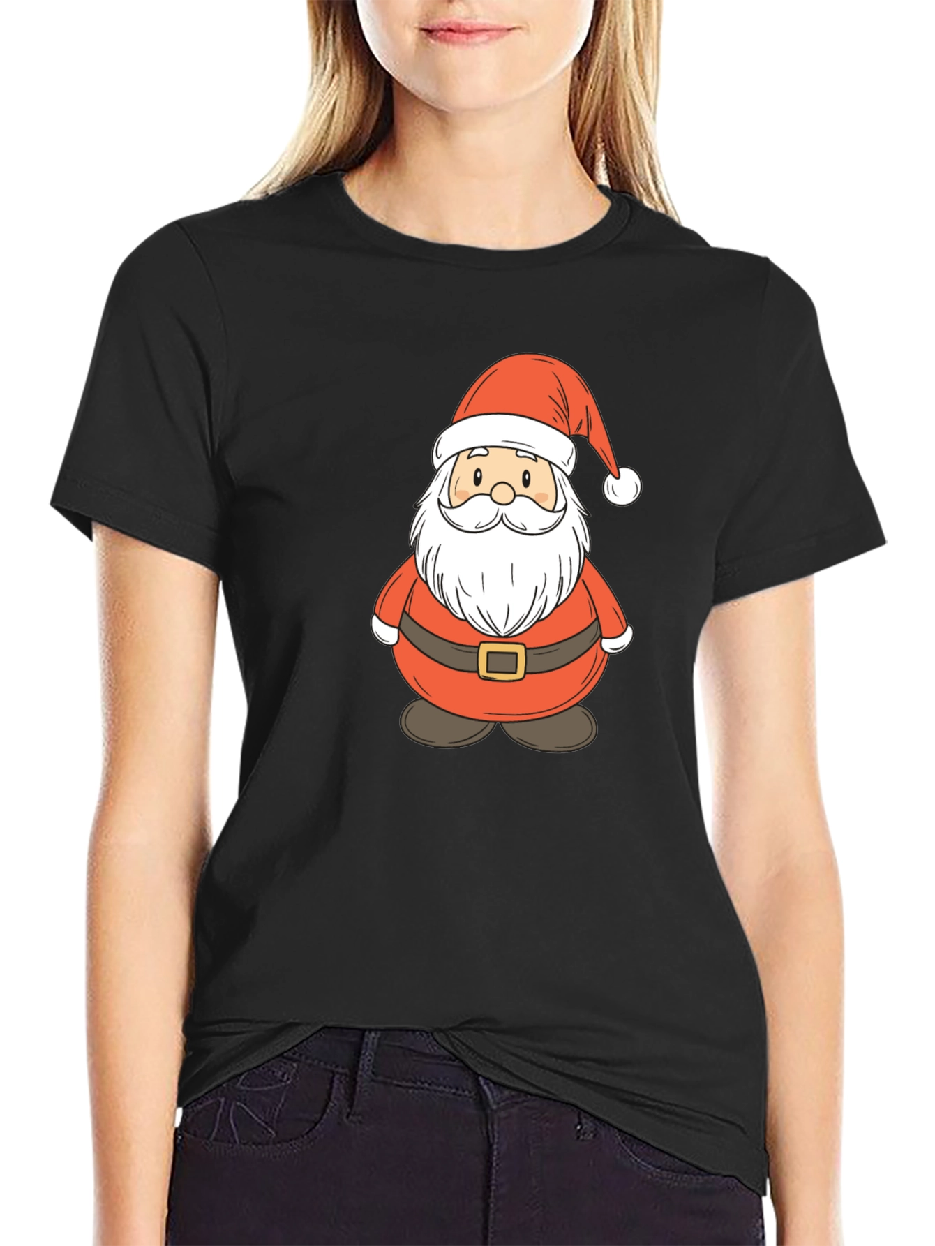 Festive Santa Claus Graphic Tee - Holiday Cheer