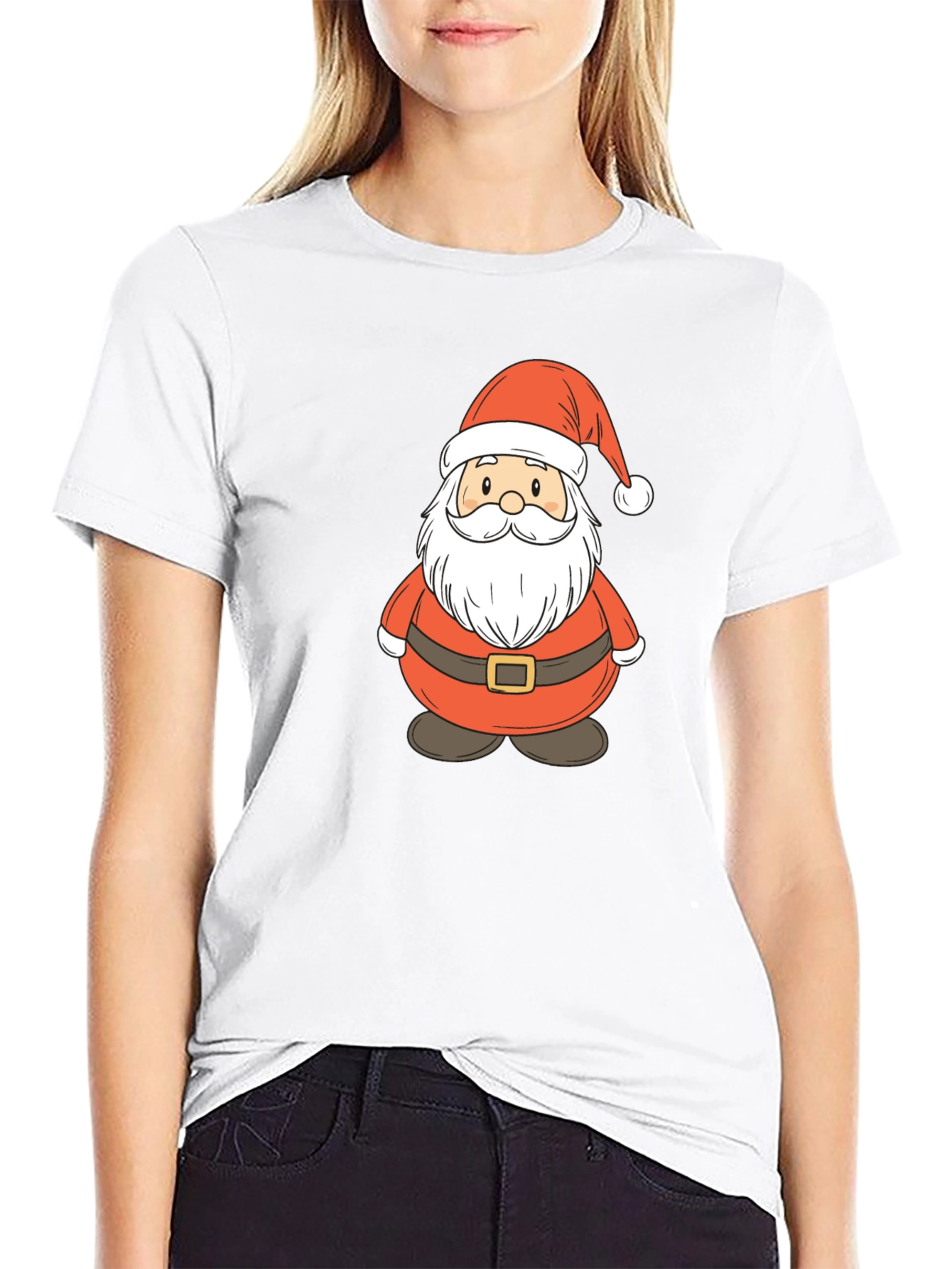 Festive Santa Claus Graphic Tee - Holiday Cheer