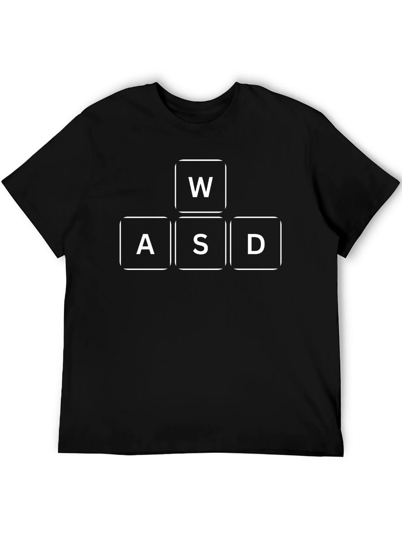 WASD Gaming T-Shirt - Black - Gamer Keyboard Design