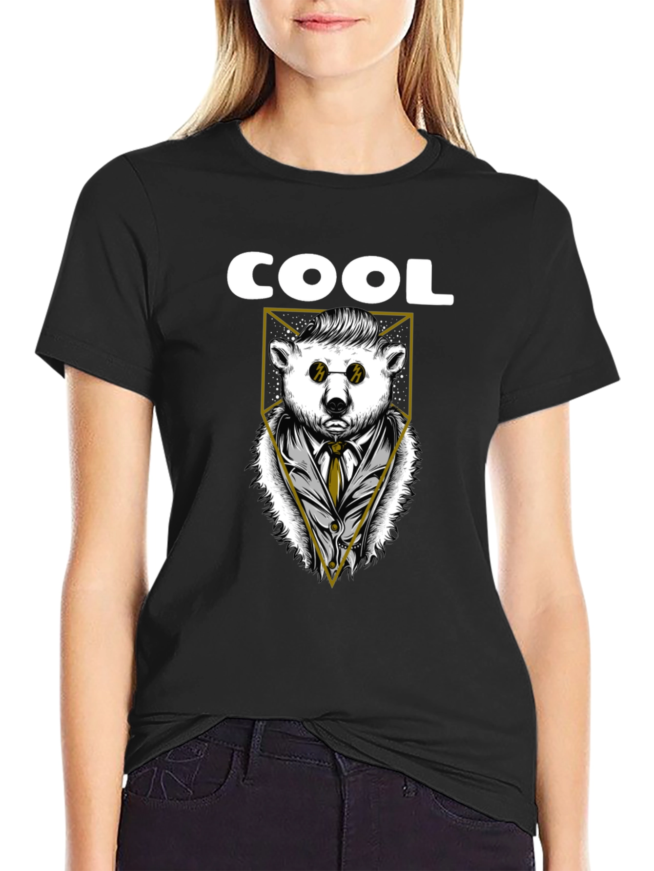 Cool Bear Graphic Tee - Stylish Black T-Shirt