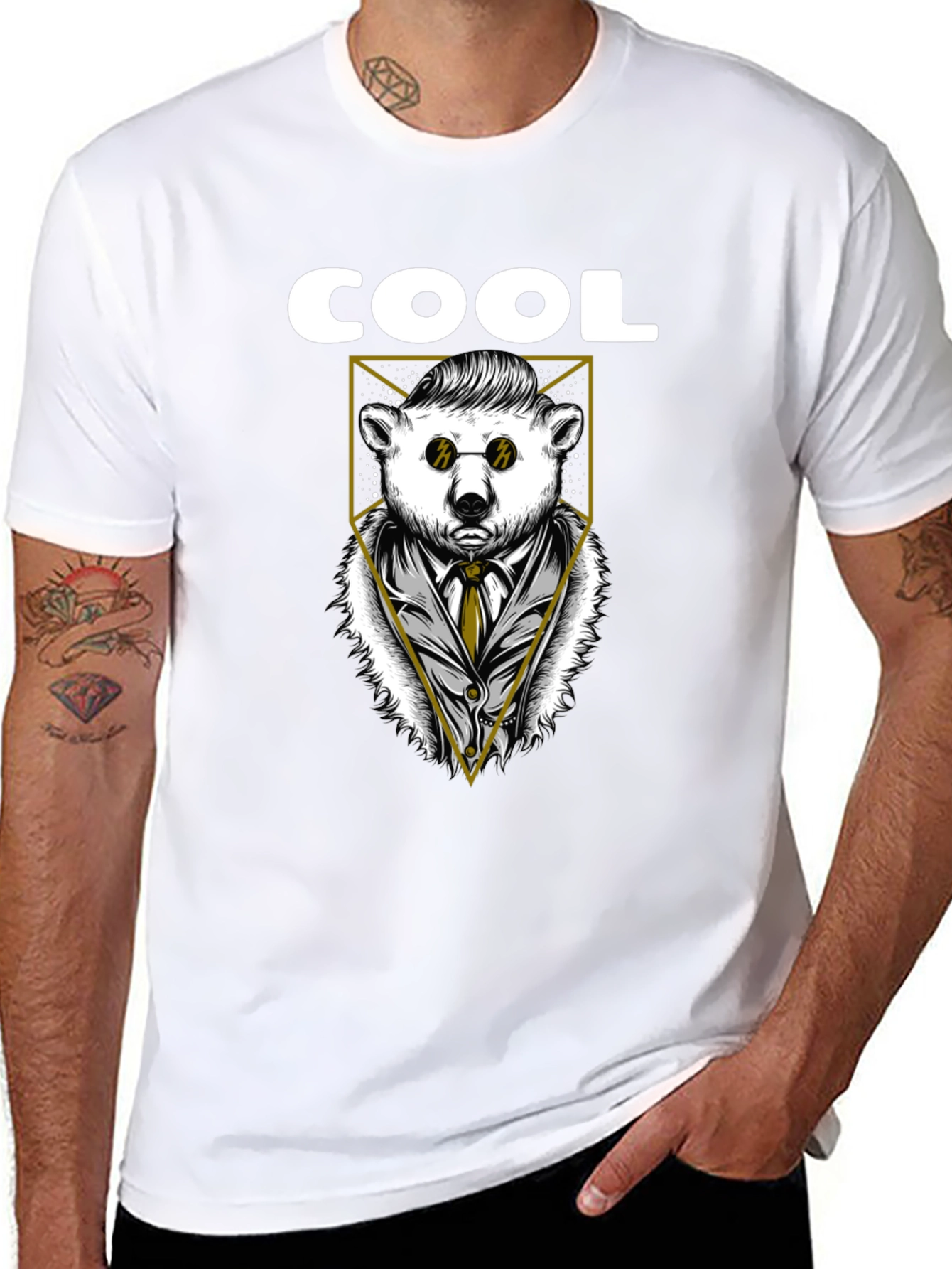 Cool Bear Graphic Tee - Stylish Black T-Shirt